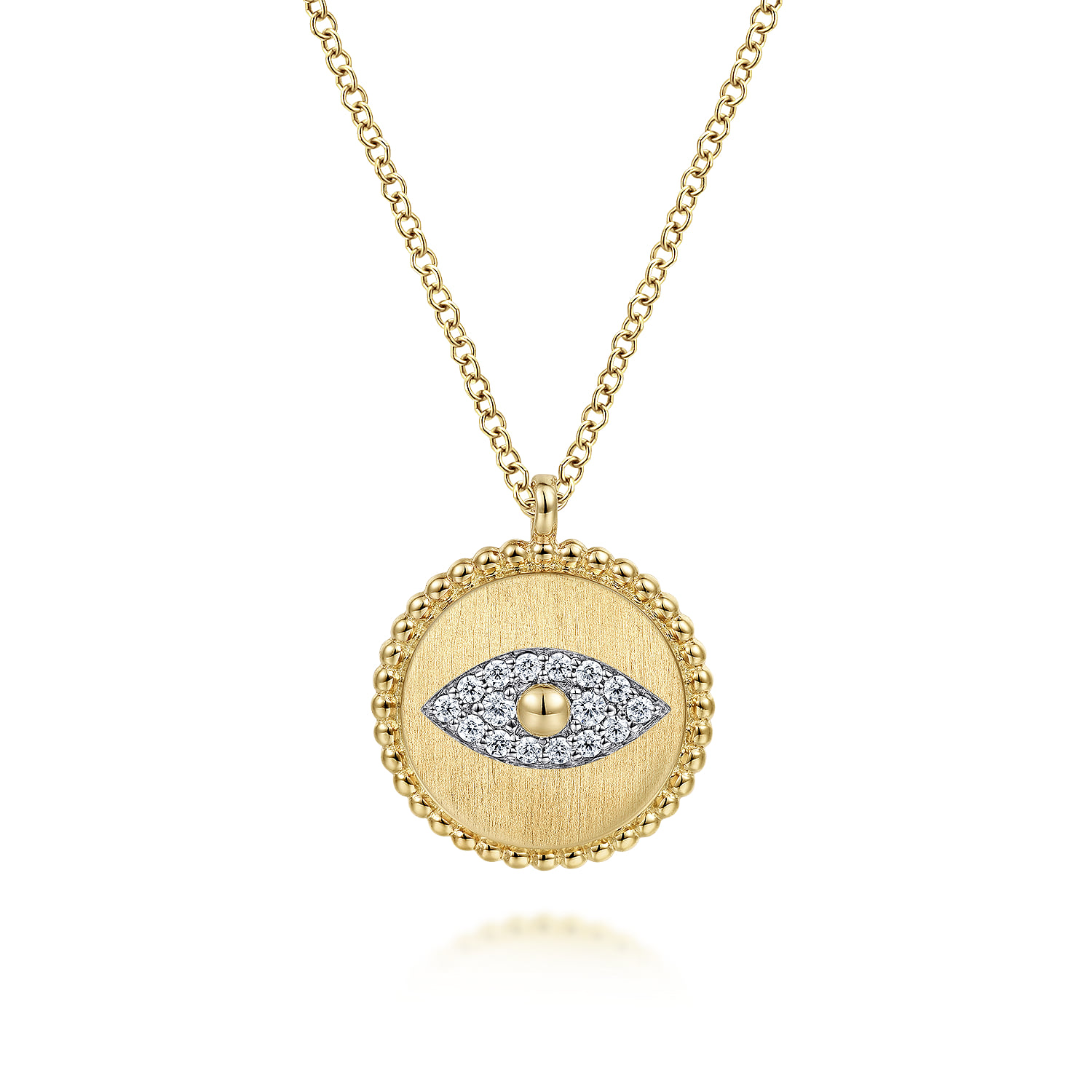 Bujukan Diamond Evil Eye Medallion Necklace