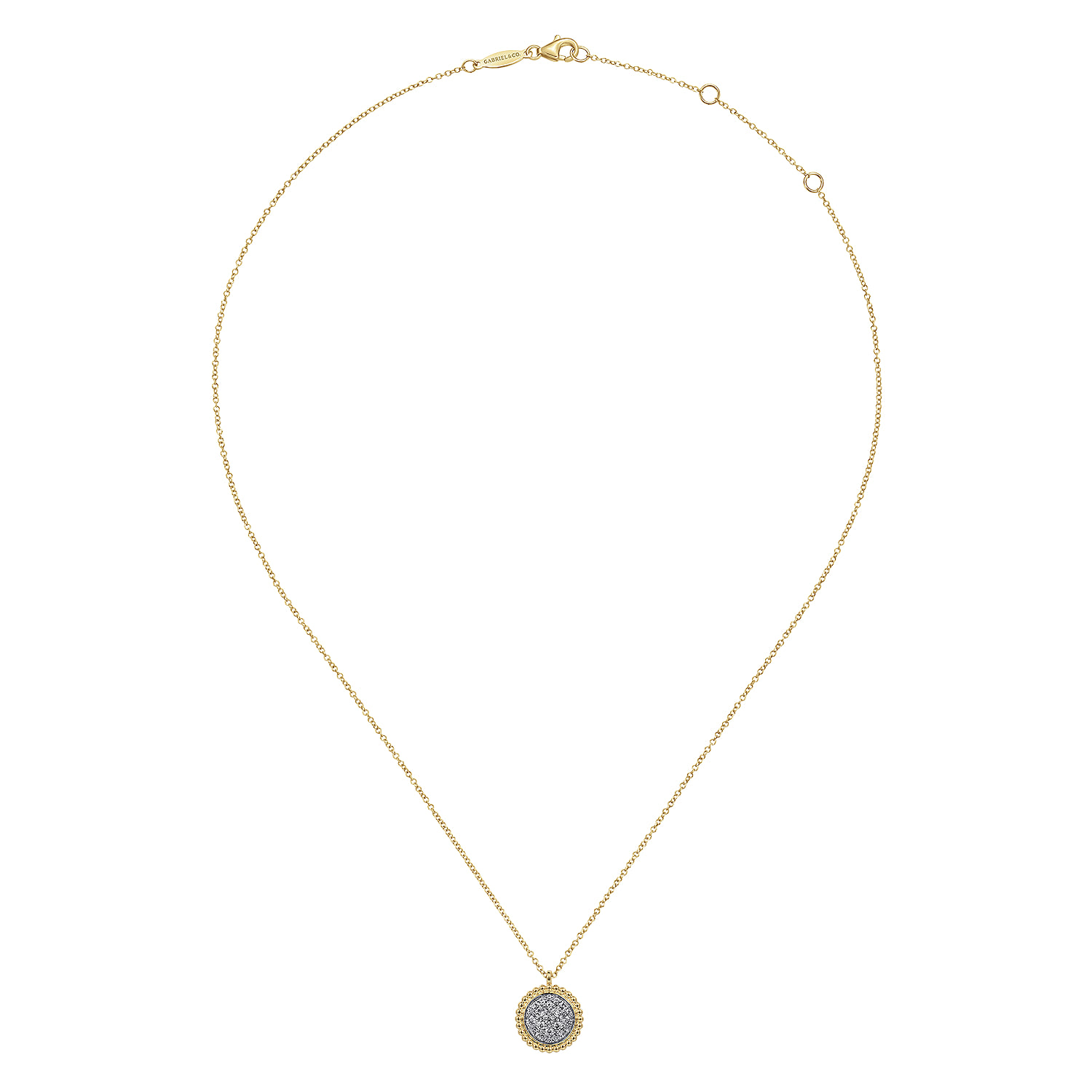 Bujukan and Diamond Pave Pendant Necklace in 14K Yellow Gold, photograph 2