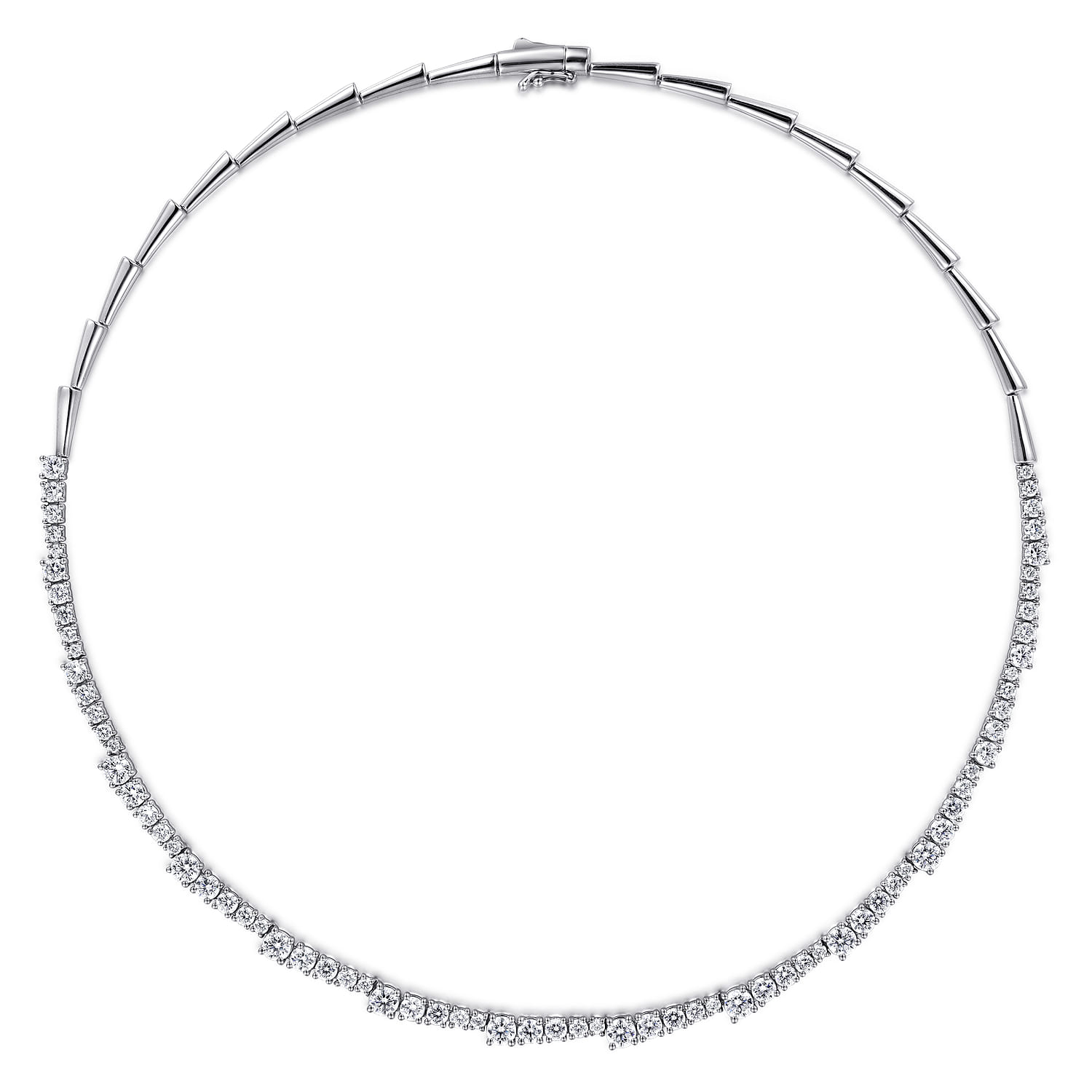 Diamond Statement Necklace in 18K White Gold, photograph 2