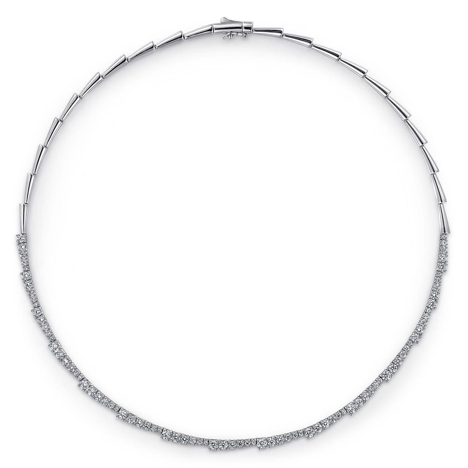 Diamond Statement Necklace in 18K White Gold, photograph 2