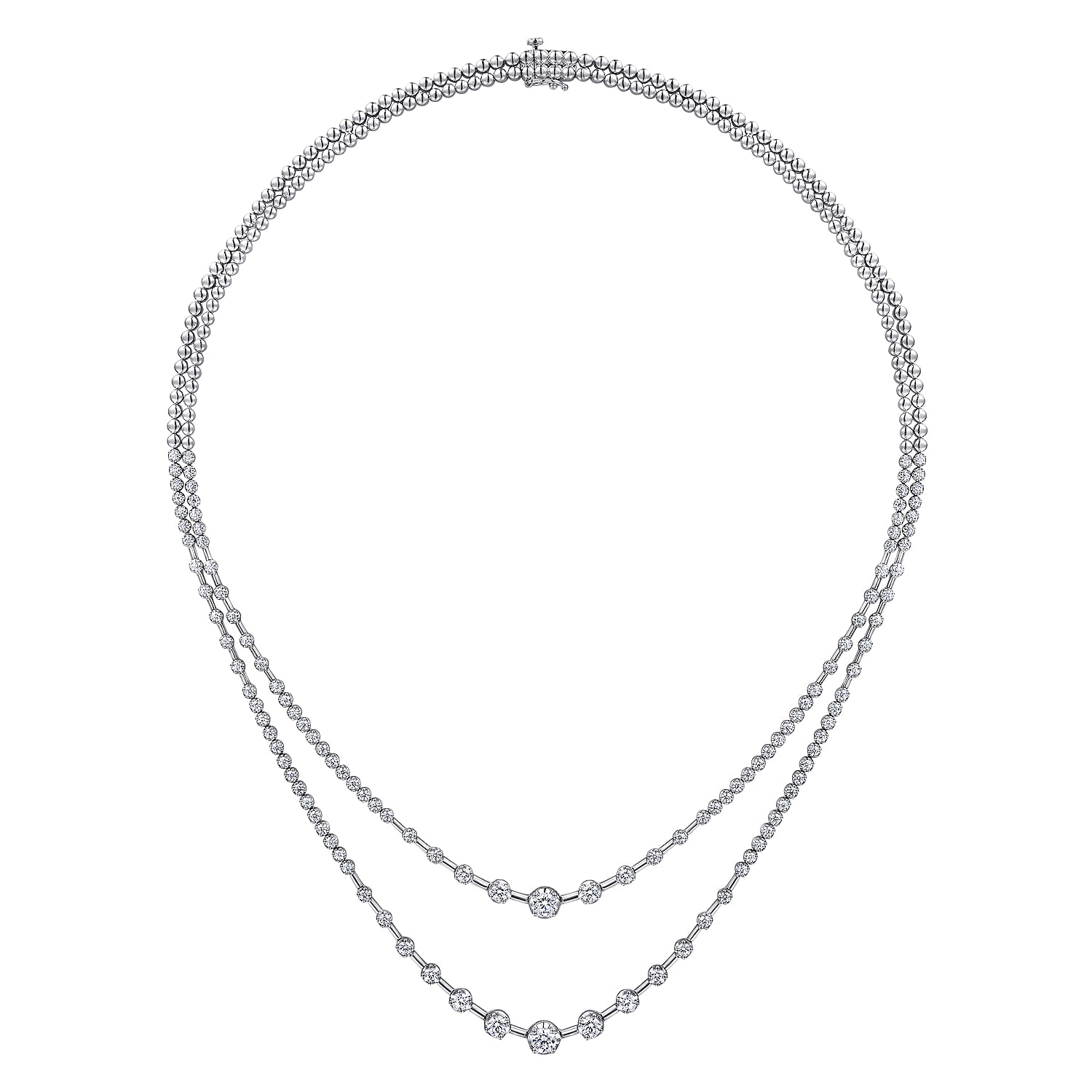 Diamond Necklace in 18K White Gold, photograph 2