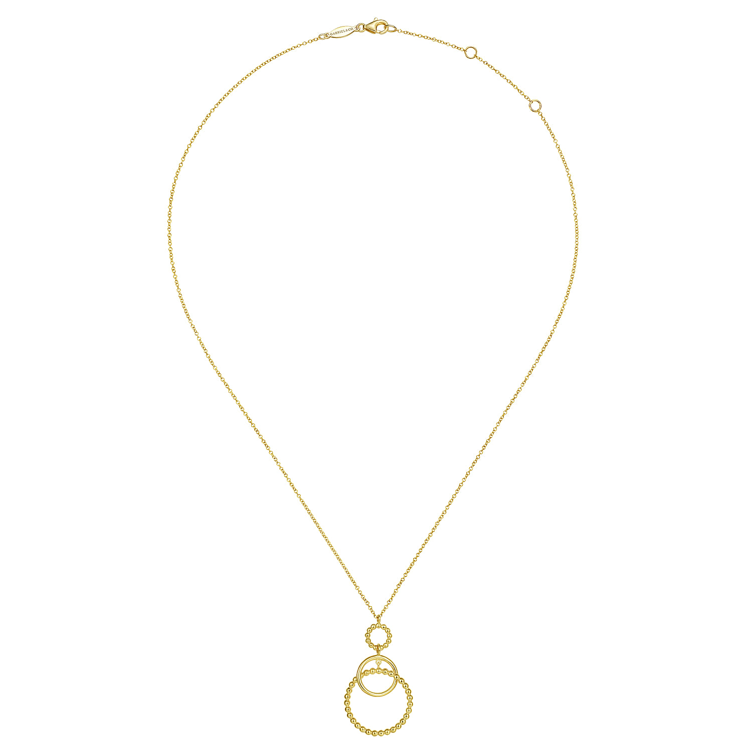 Bujukan Multi Circle Pendant Necklace in 14K Yellow Gold, photograph 2