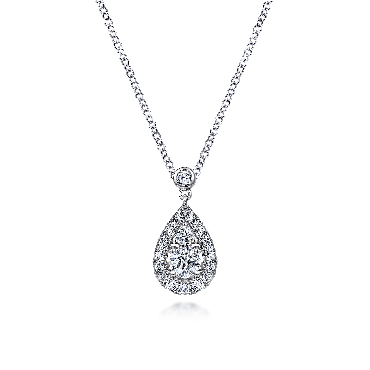 Diamond Classic Teardrop Pendant Necklace