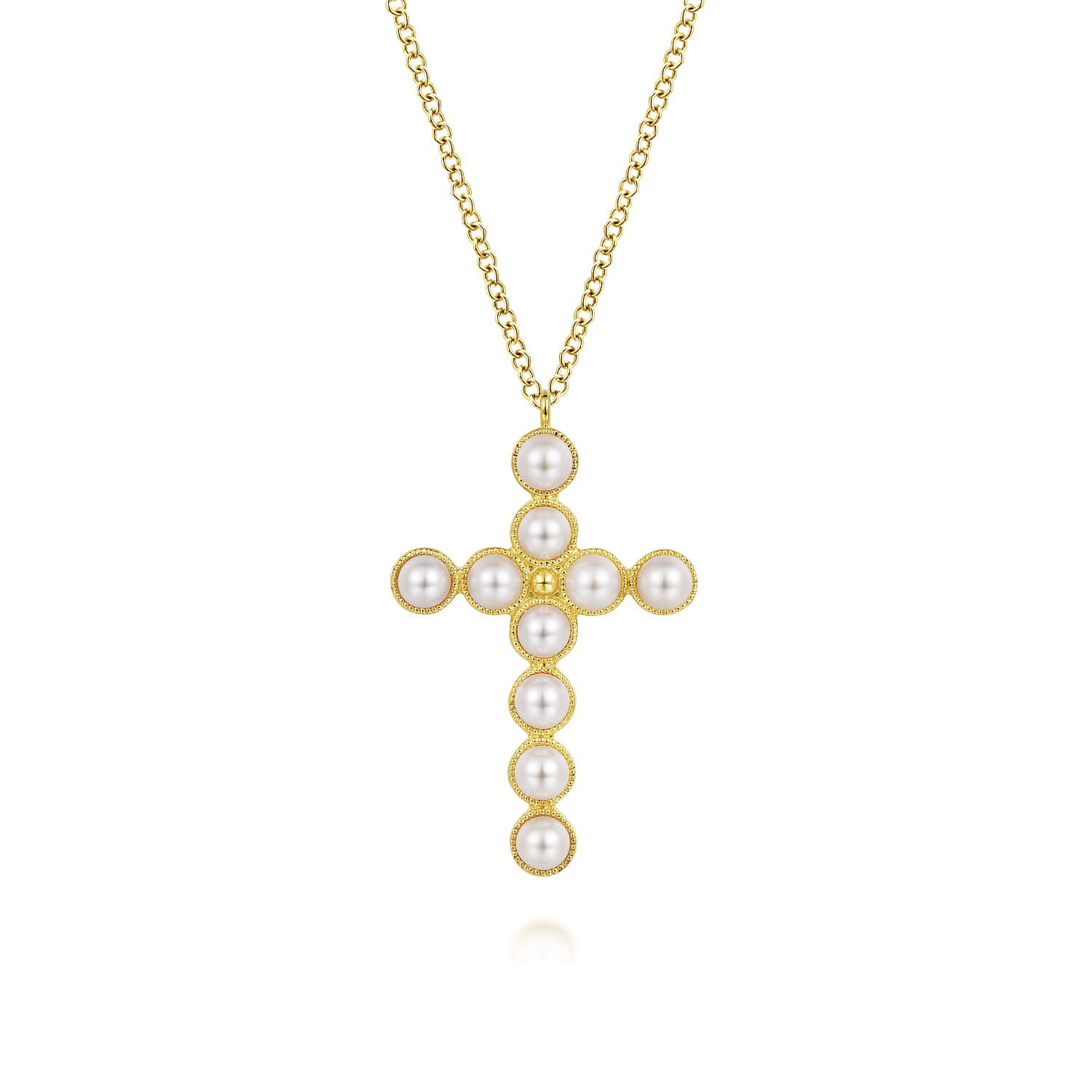 Pearl Cross Pendant Necklace