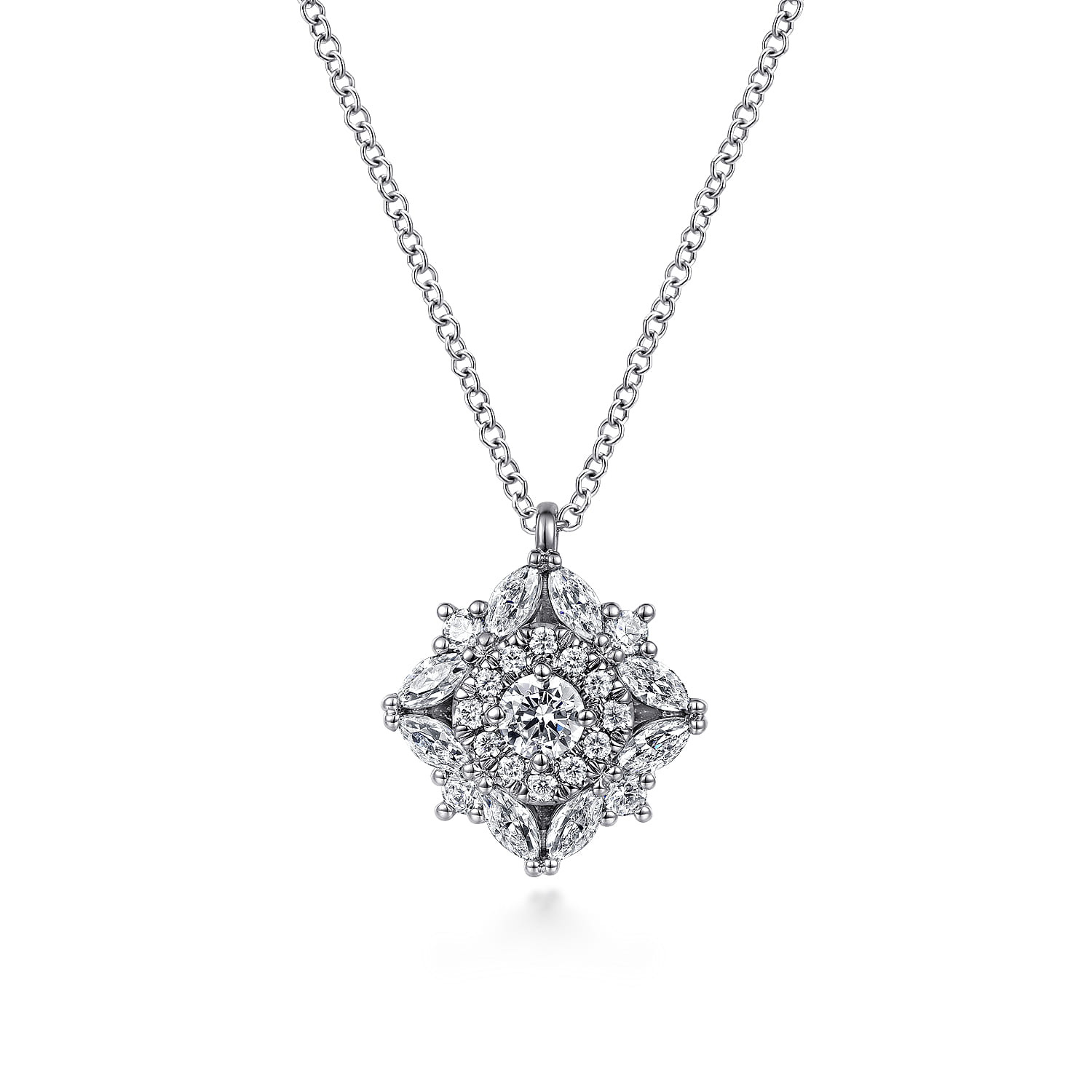 Diamond Pendant Necklace in 14K White Gold