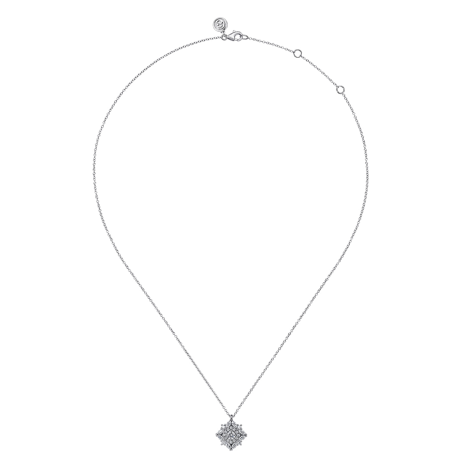 Diamond Pendant Necklace in 14K White Gold, photograph 2