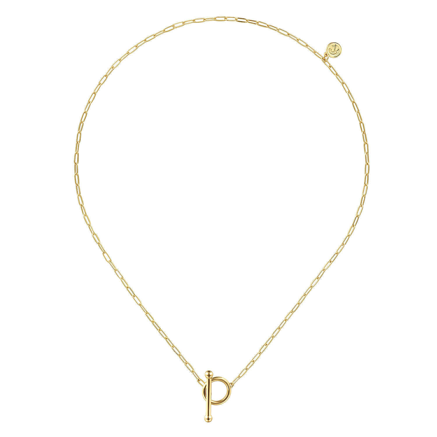 Chain Necklace with Toggle in 14K Yellow Gold, photograph 2