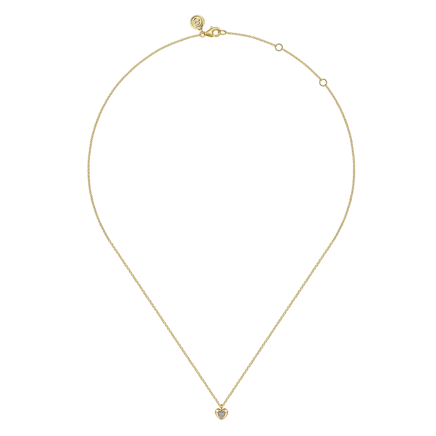 Diamond Pendant Necklace in 14K Yellow Gold, photograph 2