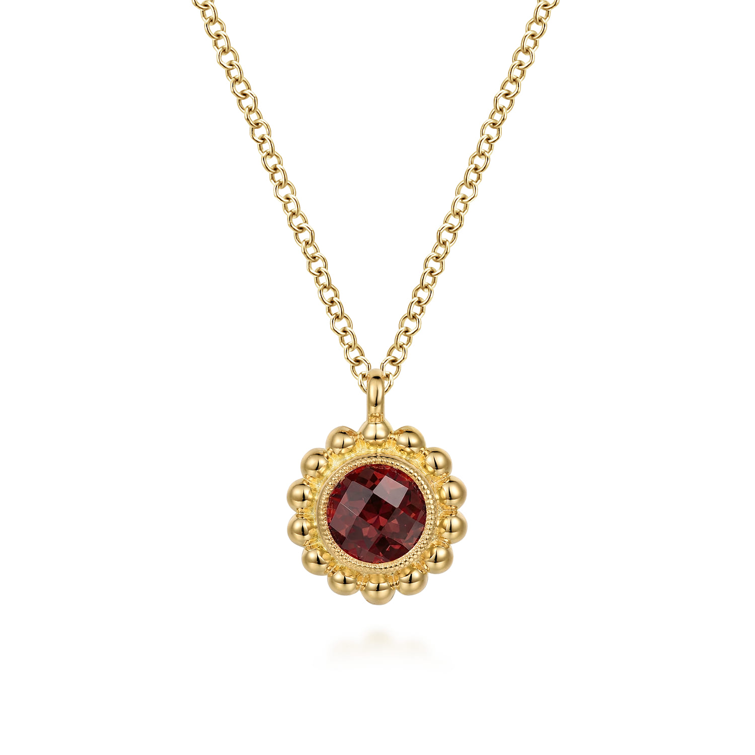 Diamond and Garnet Bujukan Pendant Necklace