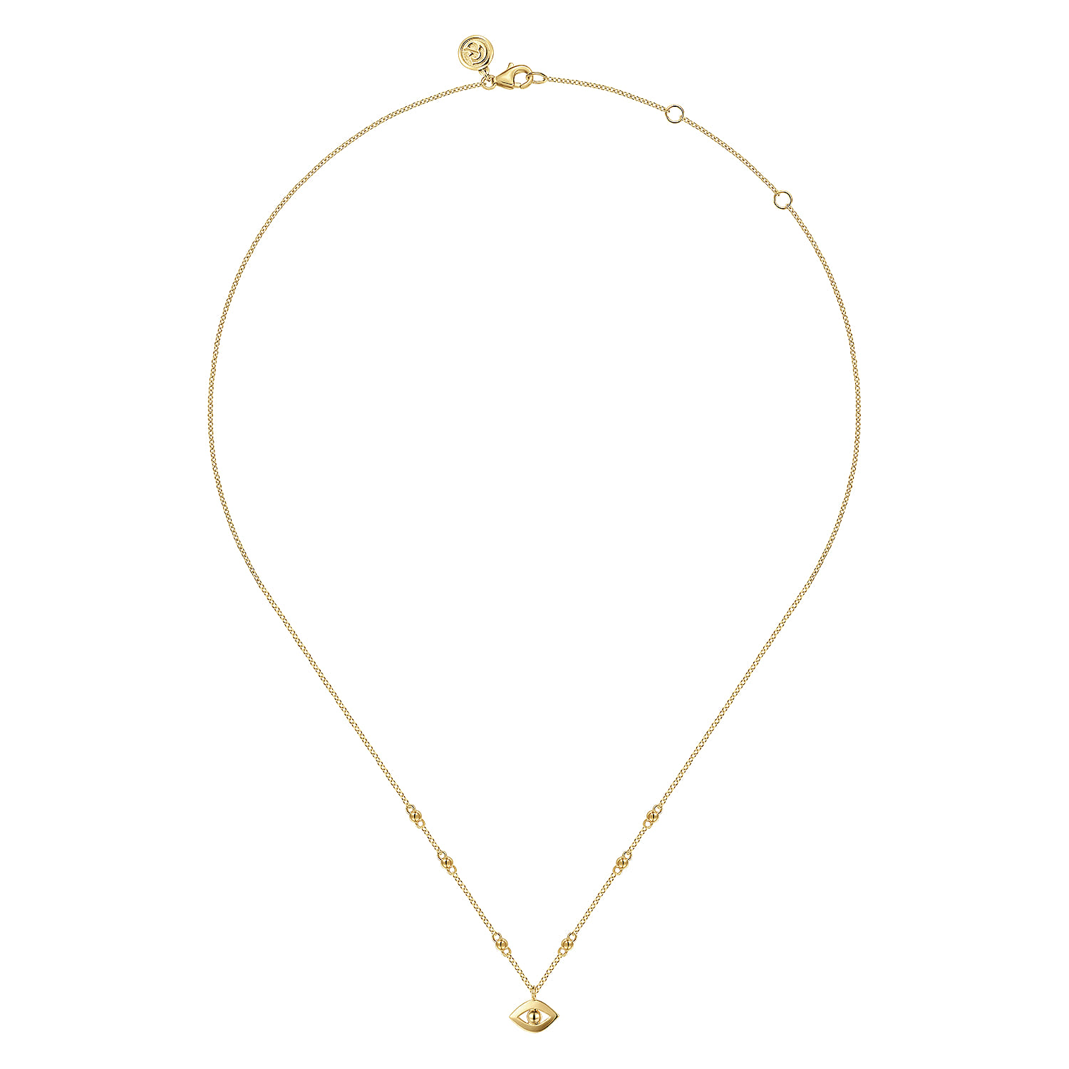 Bujukan Evil Eye Pendant Necklace in 14K Yellow Gold, photograph 2