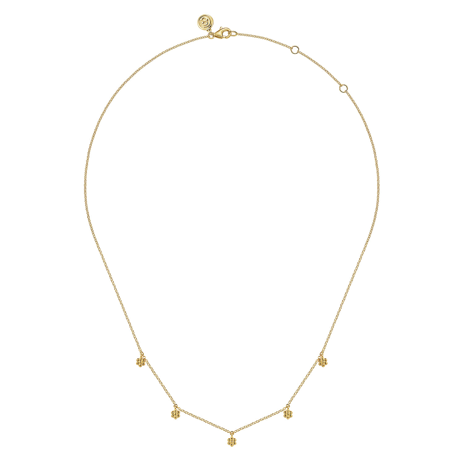 Bujukan Flower Drop Station Necklace in 14K Yellow Gold, photograph 2