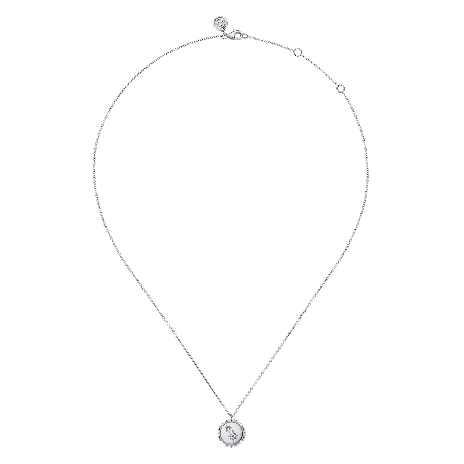 Diamond Star PendantNecklace in Sterling Silver, photograph 2