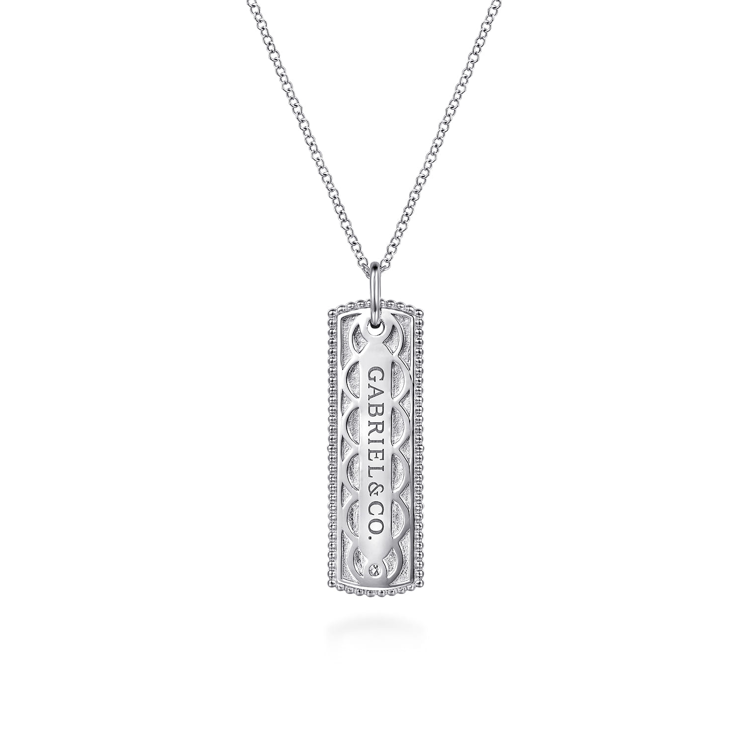 Bujukan Diamond ID Necklace in Sterling Silver, photograph 2