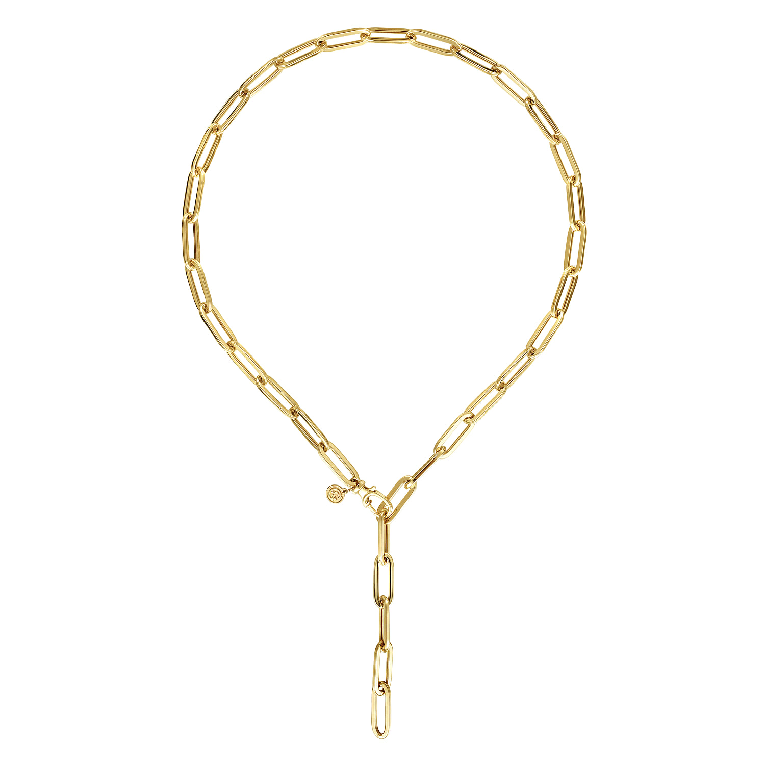 Y Chain Necklace in 14K Yellow Gold, photograph 2