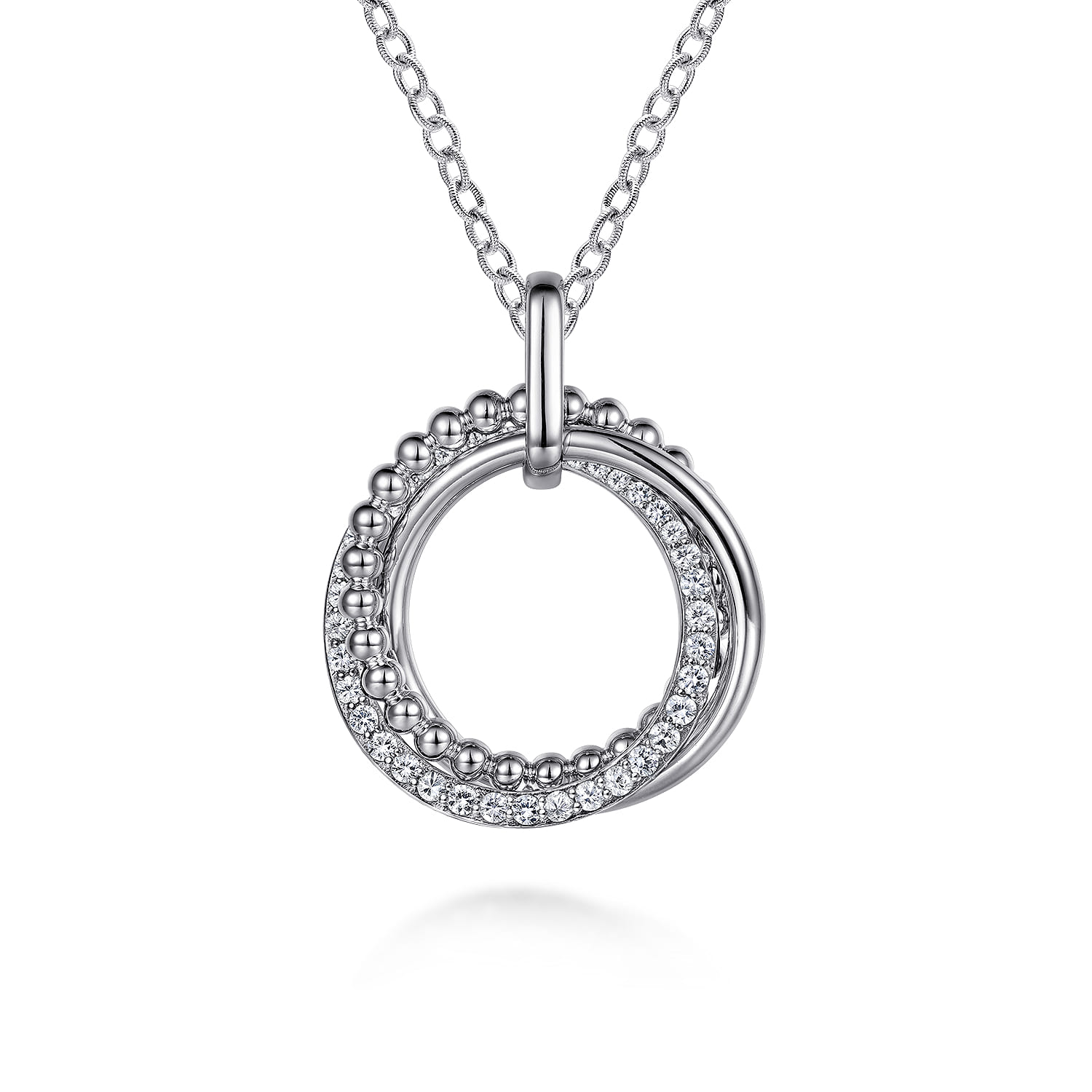 White Sapphire Bujukan Link Pendant Necklace