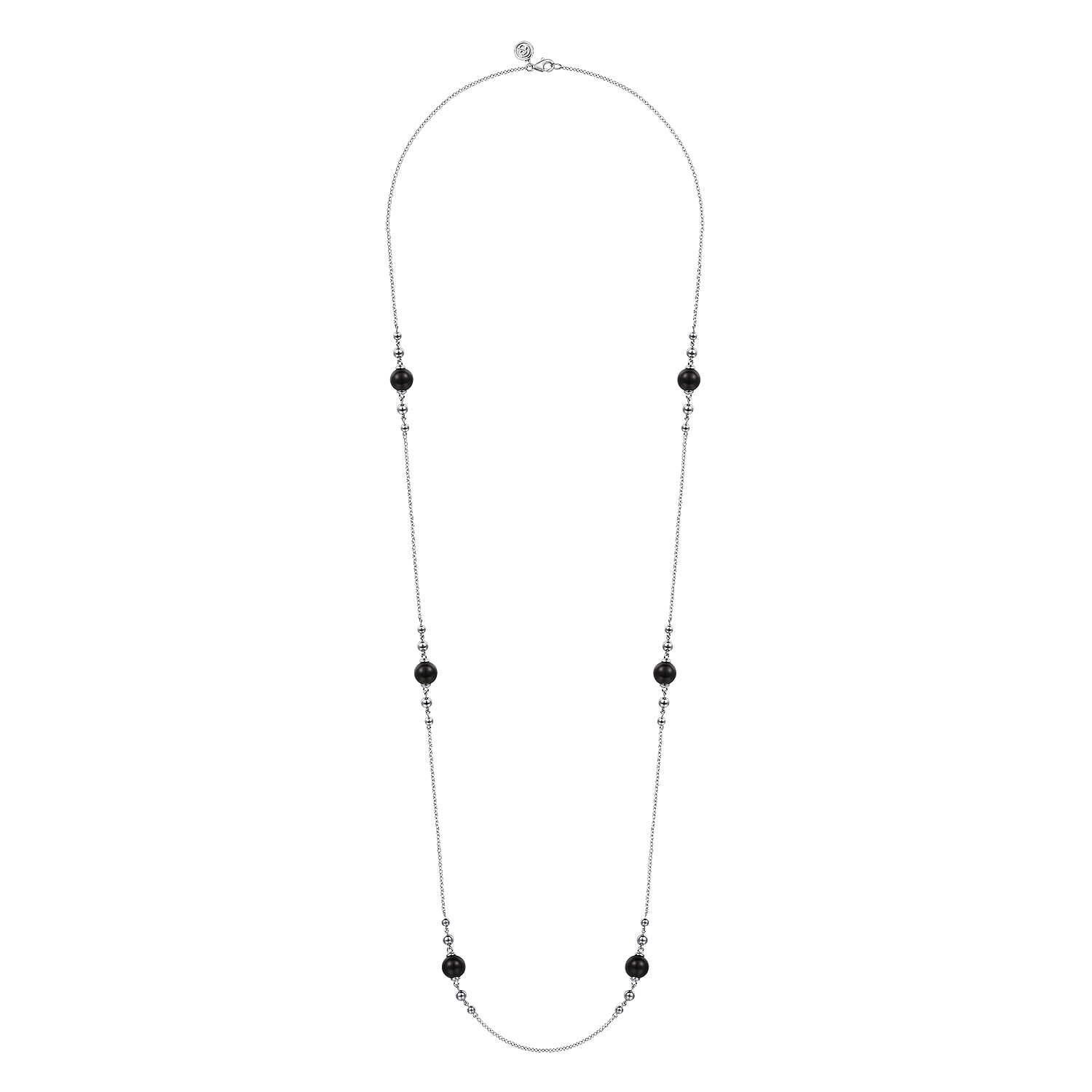 Round Black Onyx Bujukan Necklace in Sterling Silver, photograph 2