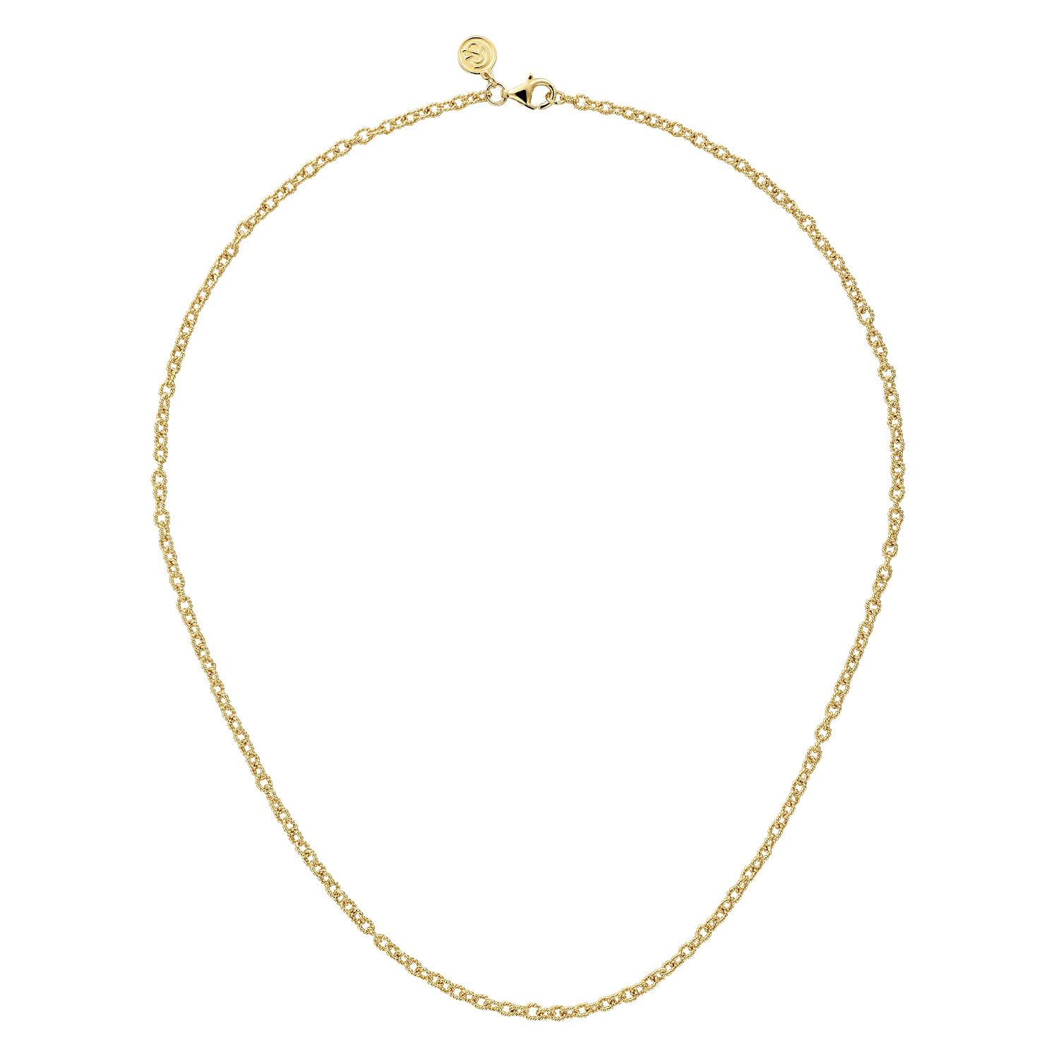 Twisted Rope Link Chain Necklace in 14K Yellow Gold, photograph 2
