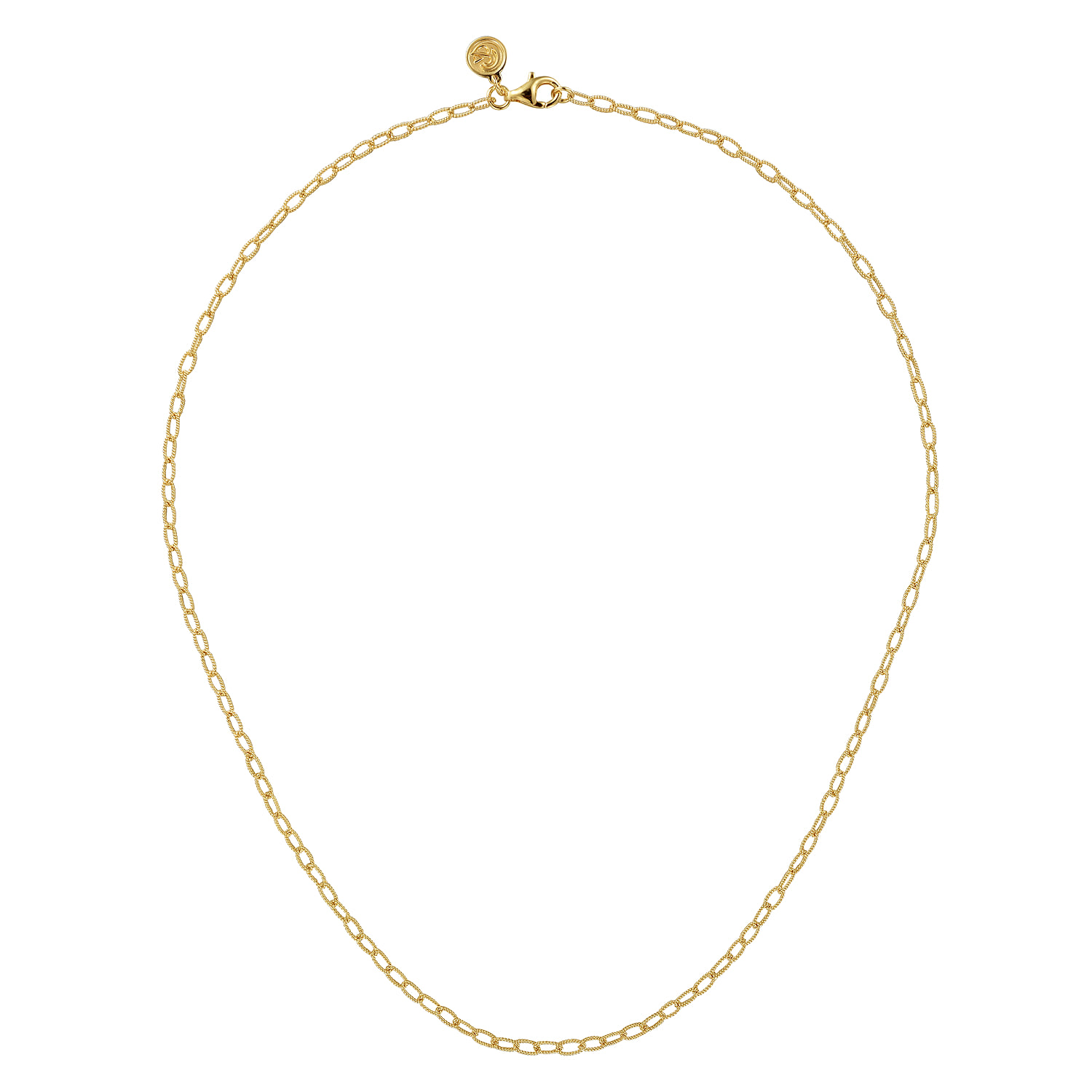 Twisted Rope Link Chain Necklace in 14K Yellow Gold, photograph 2