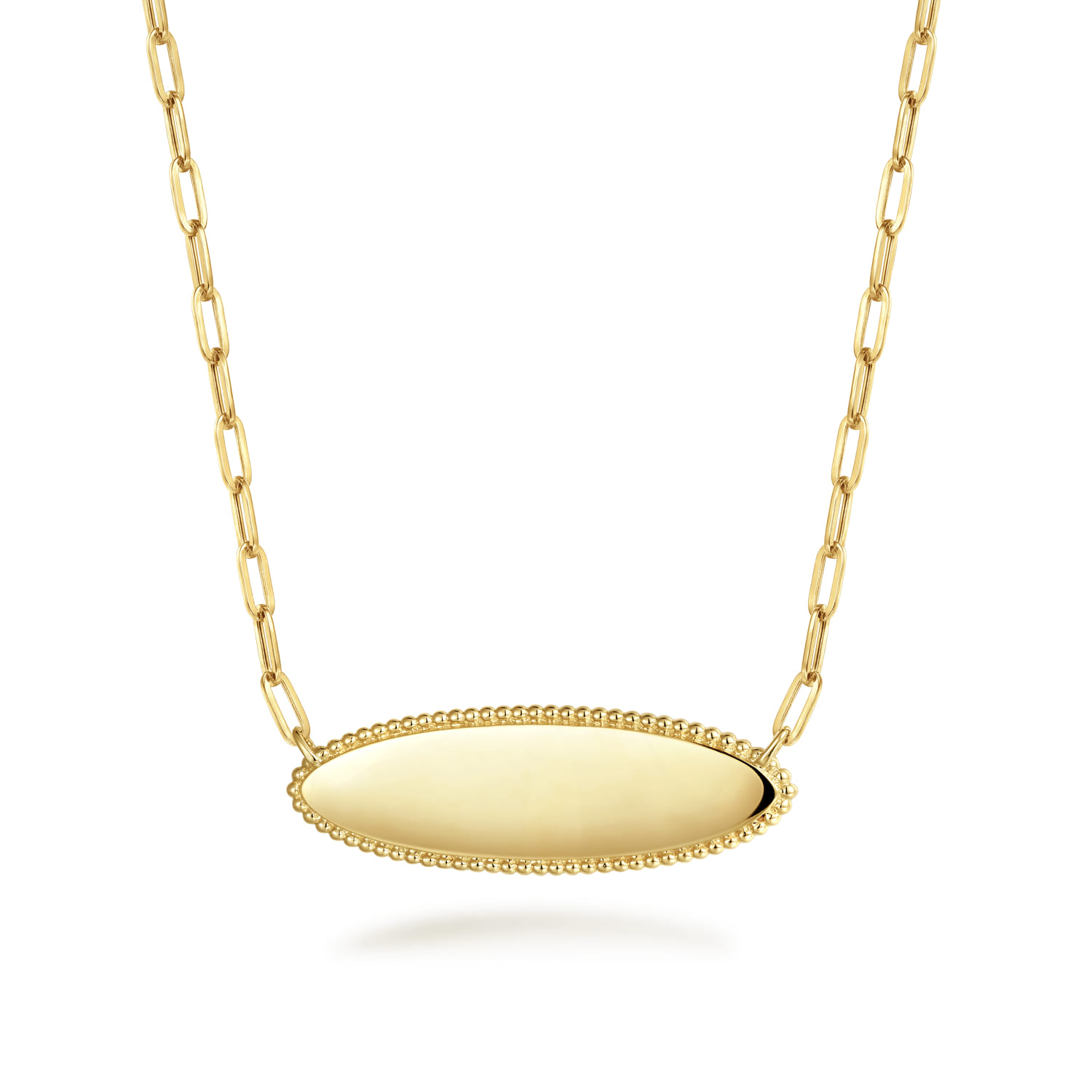 Bujukan Personalized Pendant Necklace with Hollow Paperclip Chain