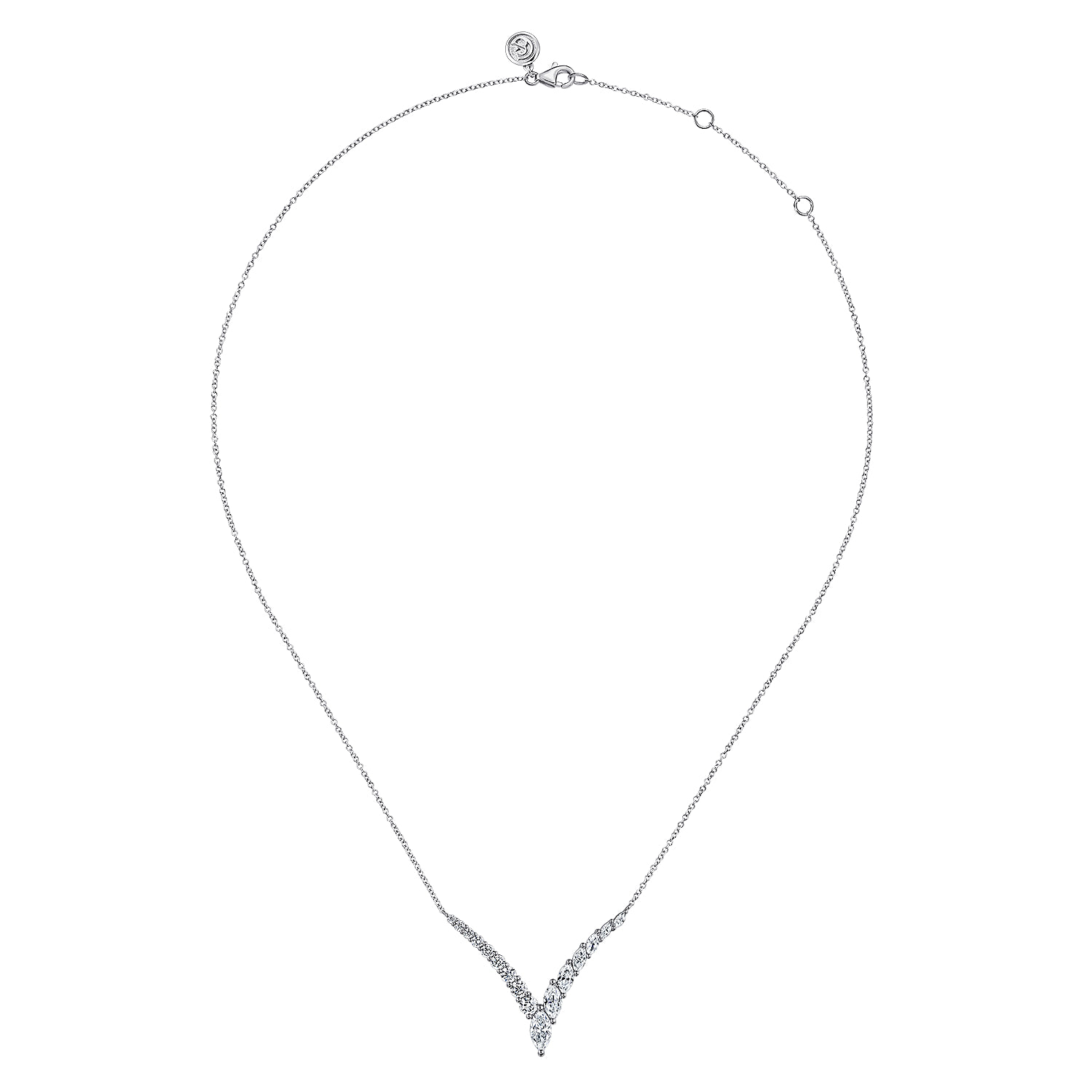 Diamond Necklace in 18K White Gold, photograph 2