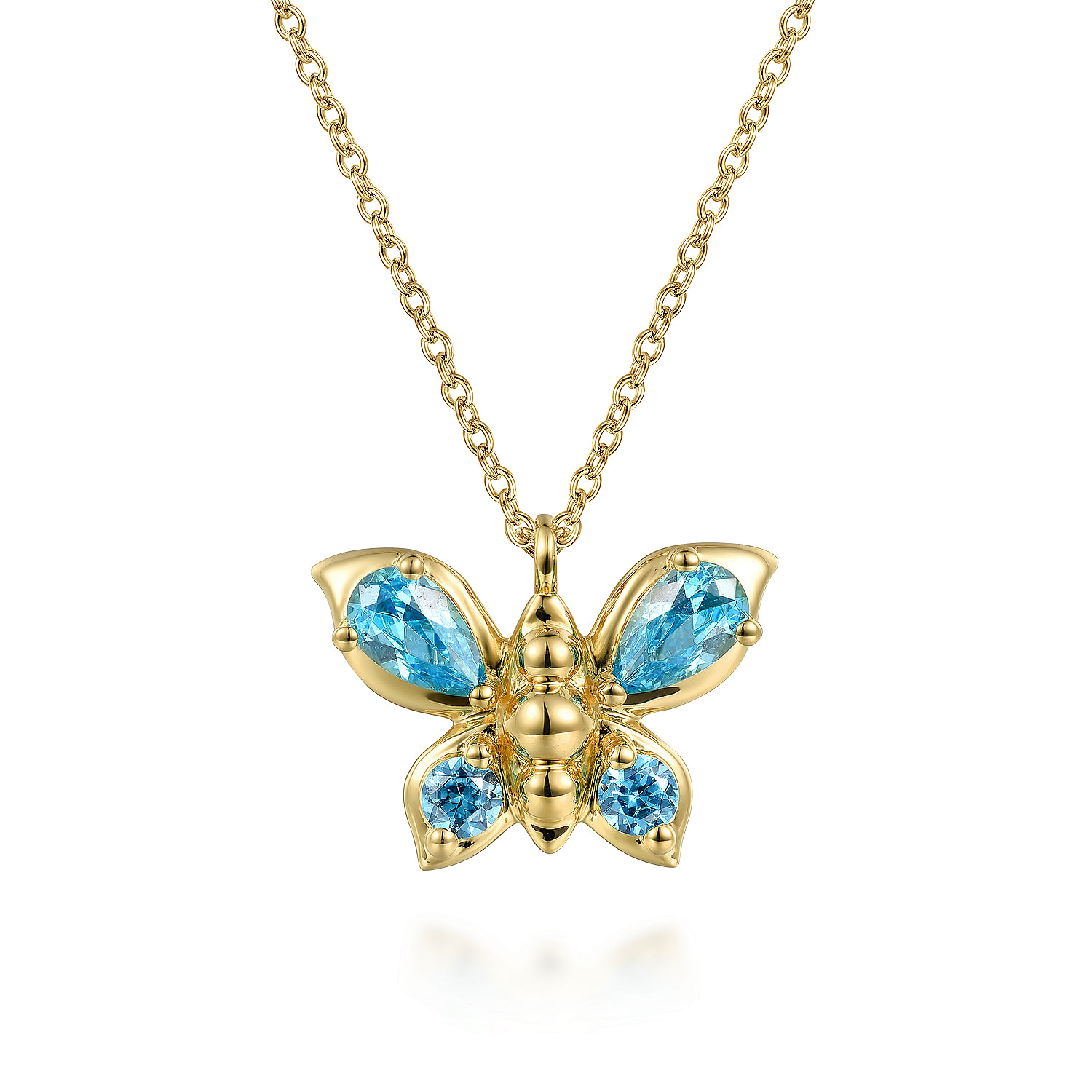 Blue topaz online butterfly necklace