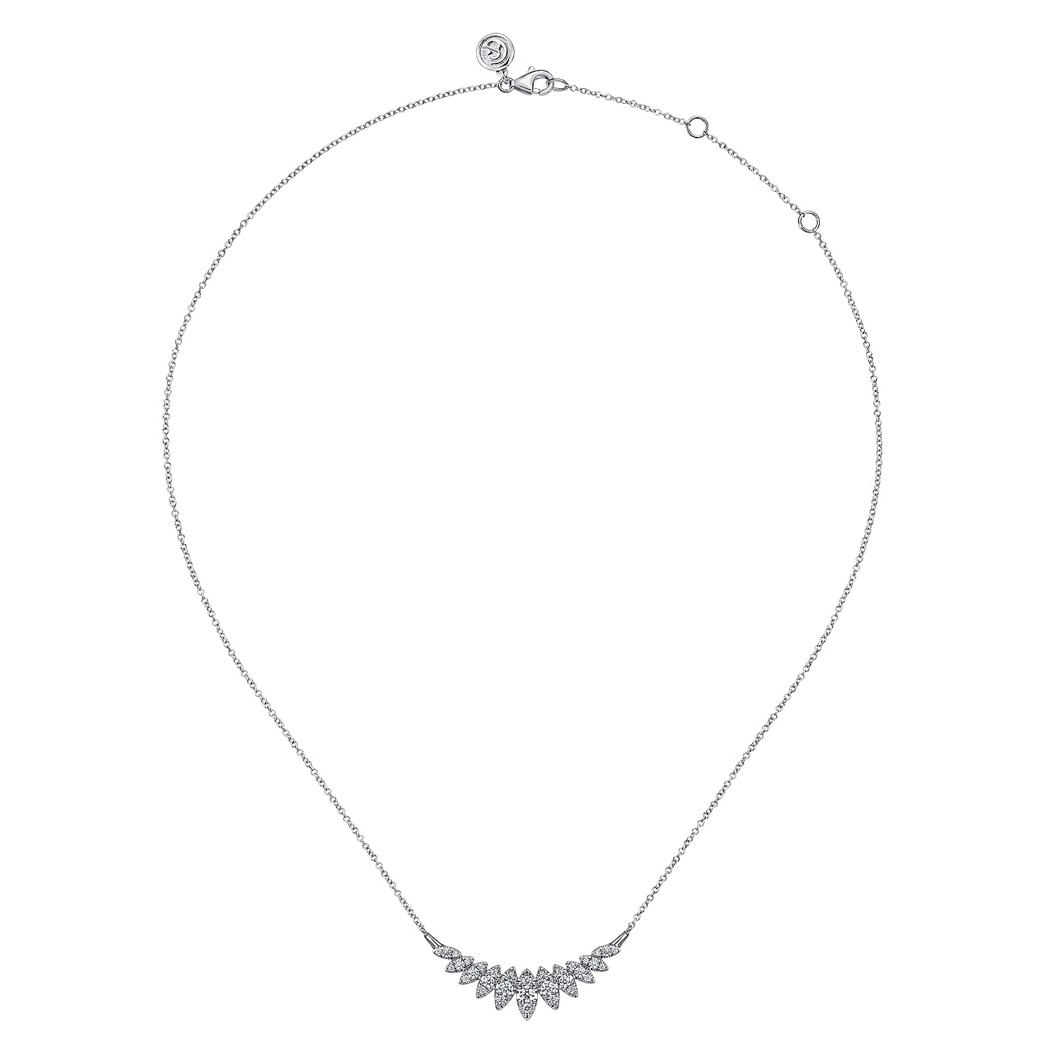 Diamond Bar Necklace in 14K White Gold, photograph 2