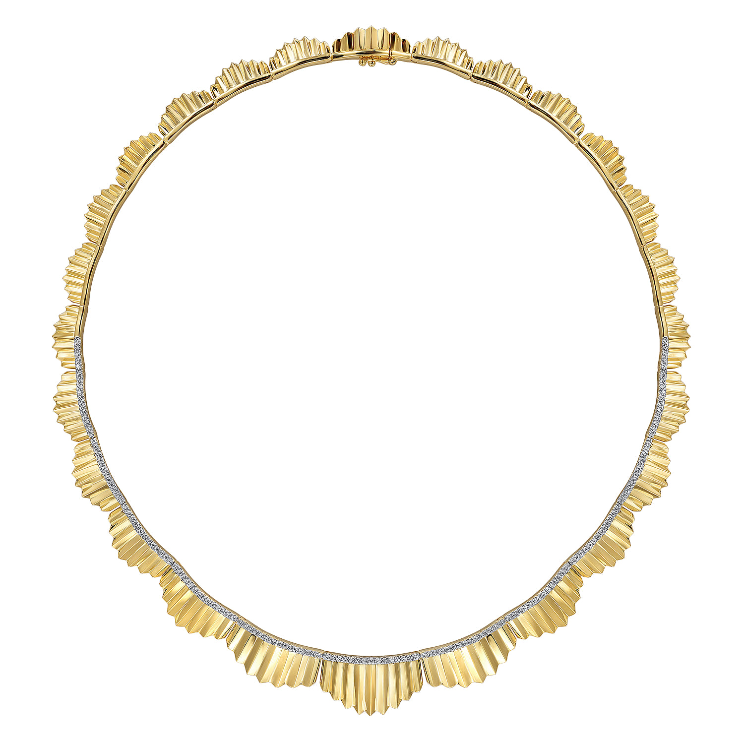 16 inch Diamond Necklace With Diamond Cut Texture in 14K Yellow Gold, photograph 2
