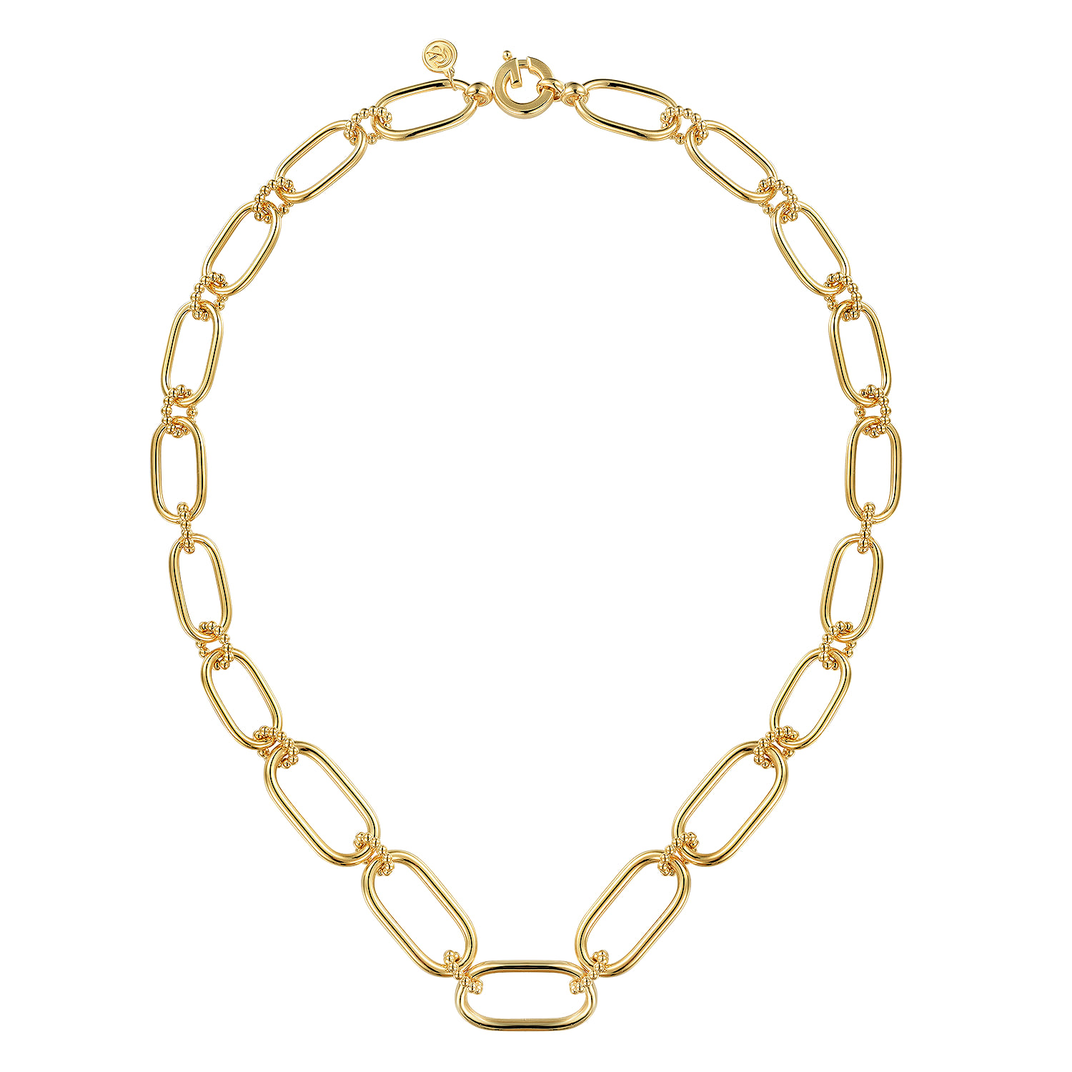 Link Chain Necklace wth Bujukan Connectors in 14K Yellow Gold, photograph 2