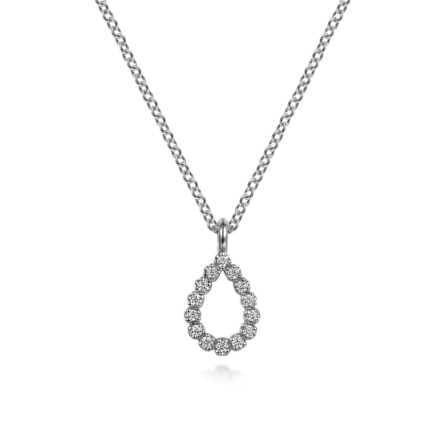 Butter Cup Set Diamond Teardrop Pendant Necklace