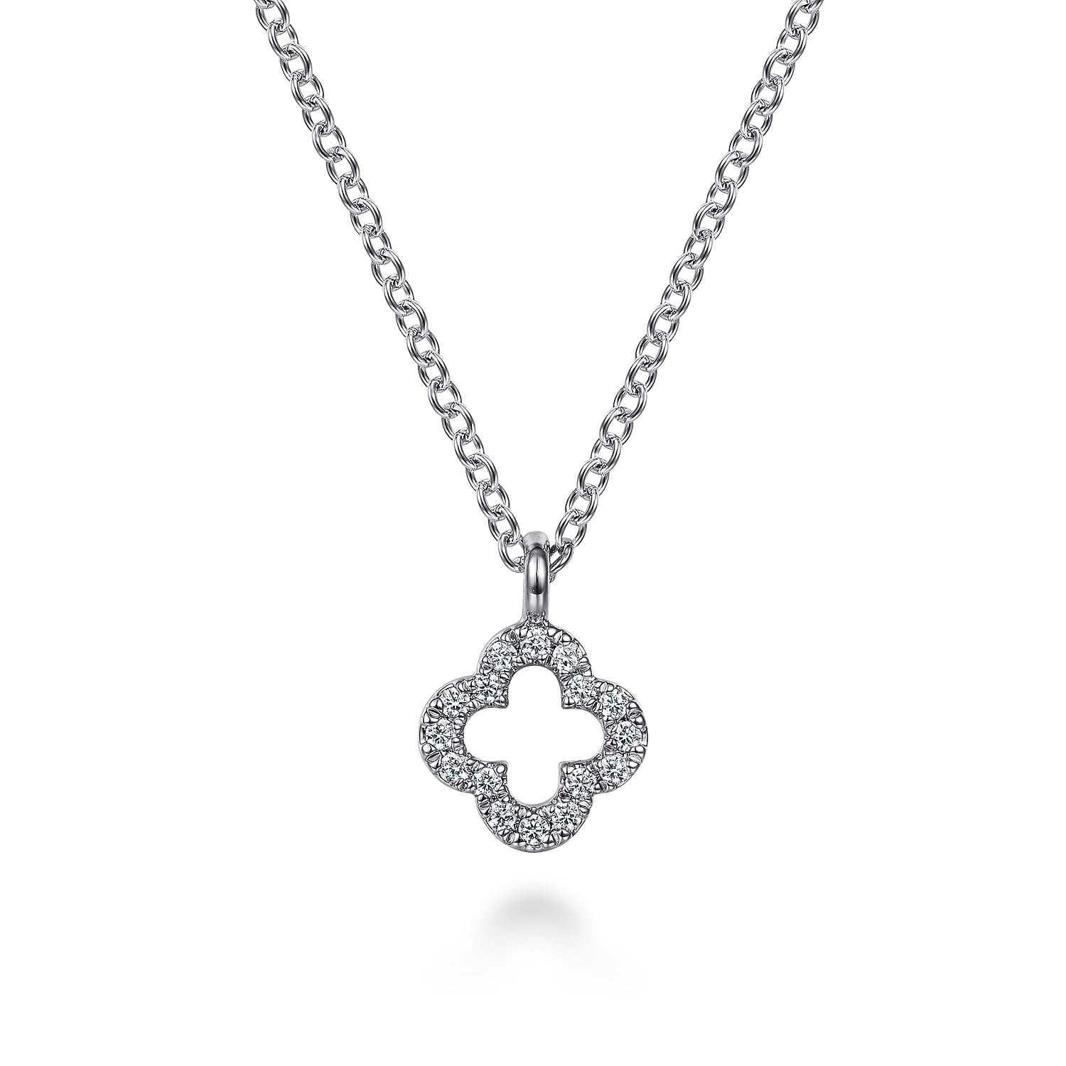 Diamond Flower Pendant Necklace