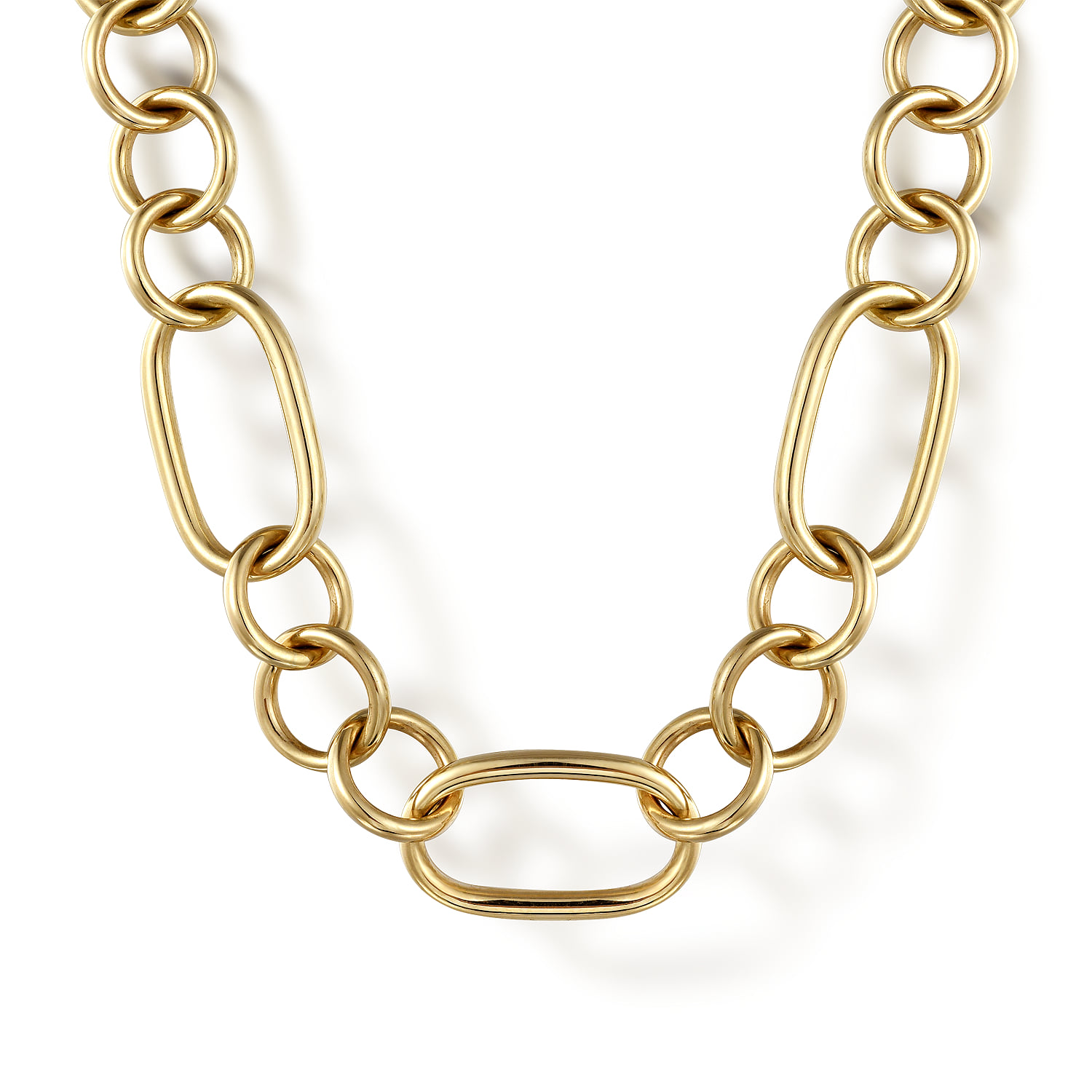 Link Chain Necklace wth Circle Stations
