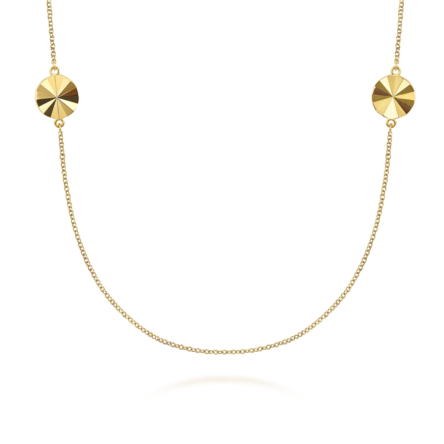 Diamond Cut Disk Station Necklace