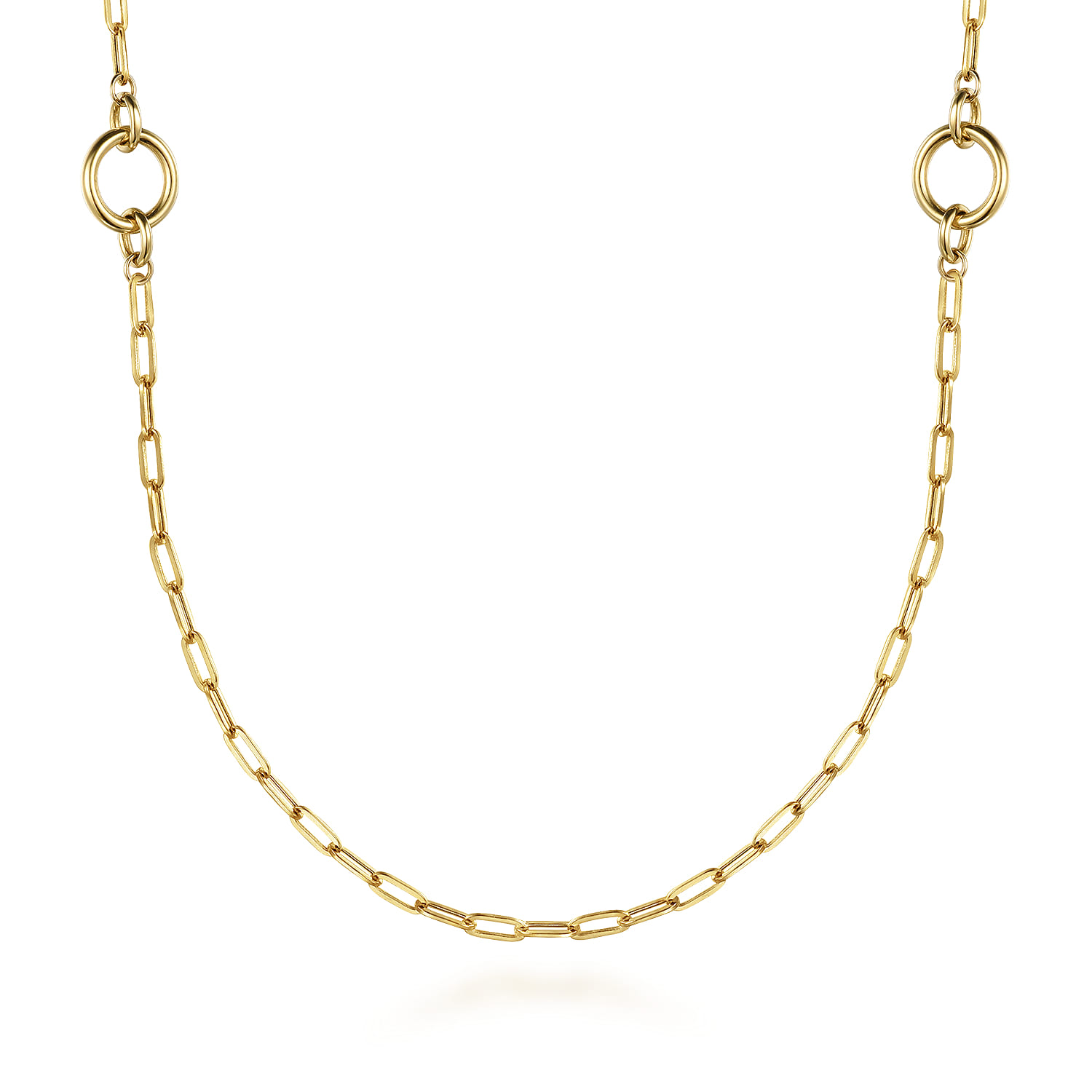 Chain Necklace with Circle Stations