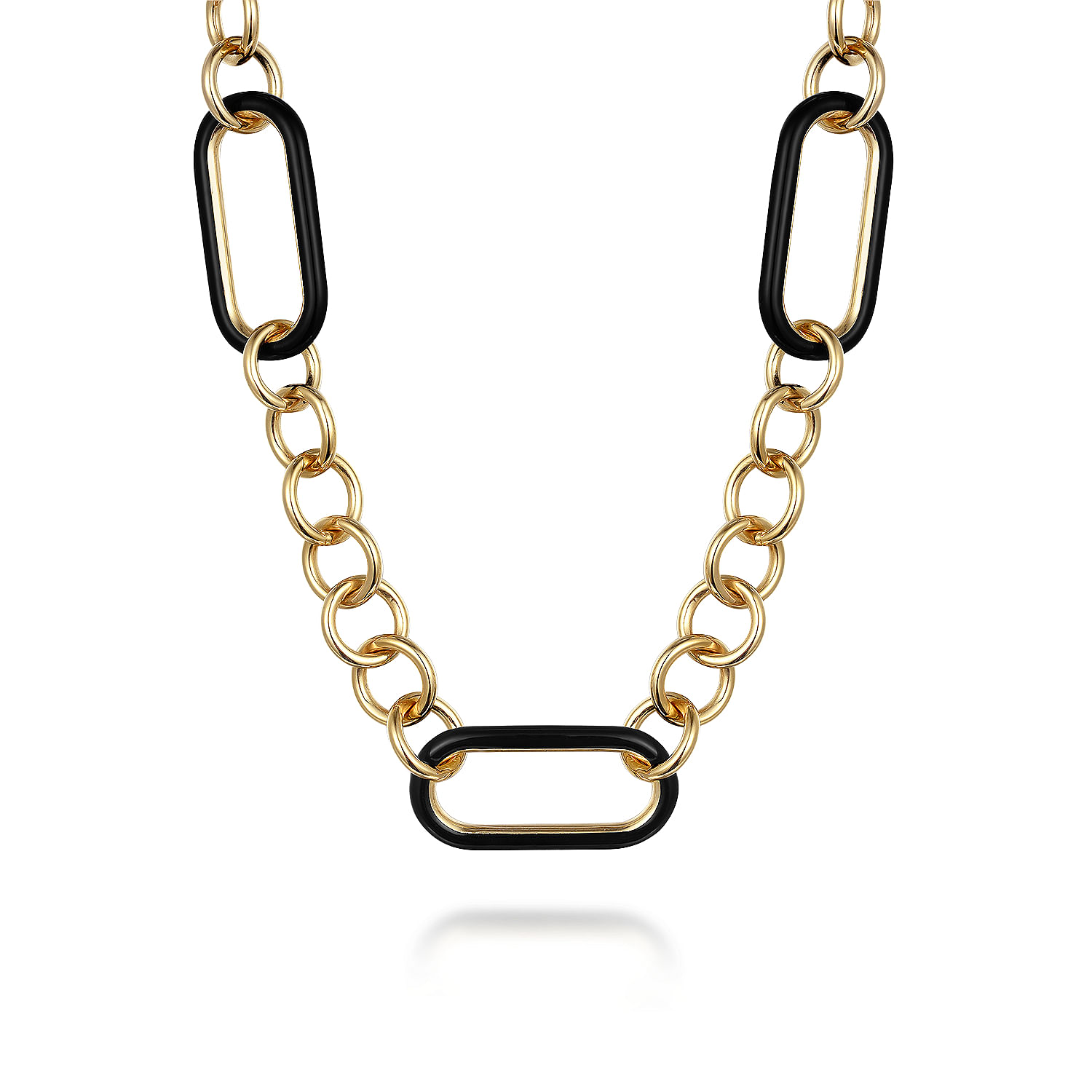 14k Yellow Gold Station Contemporary Necklace. SKU: NK7363