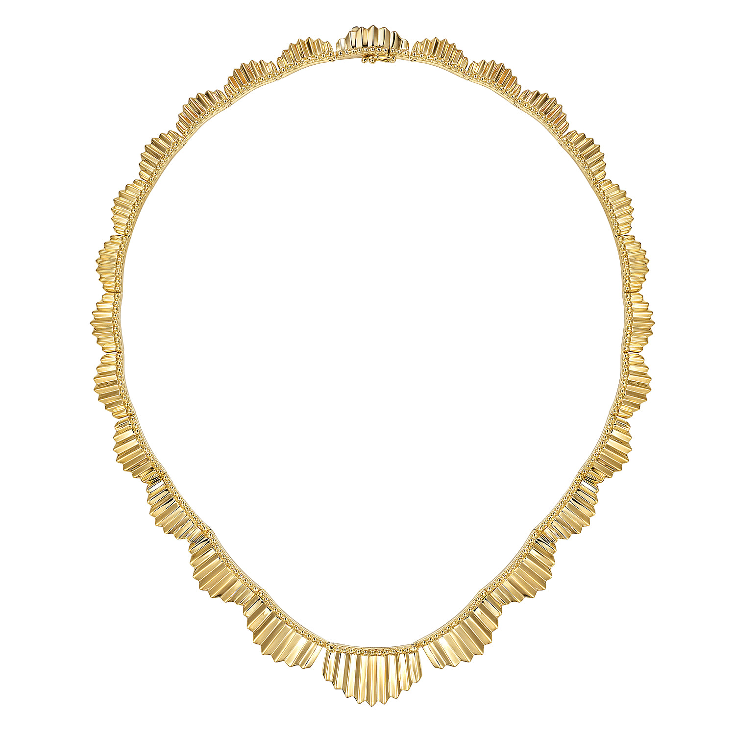 Textured Bib Necklace in 14K Yellow Gold, photograph 2