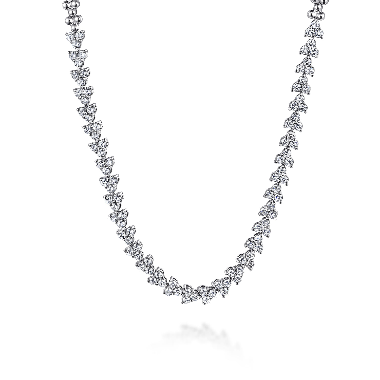 Diamond Cluster Tennis Necklace