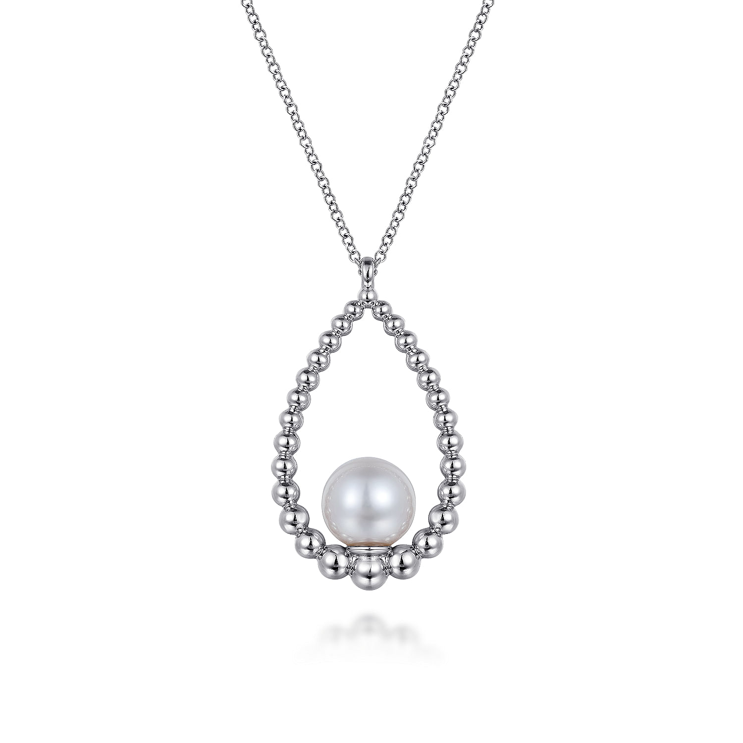 925 Sterling Silver Pearl Bujukan Teardrop Necklace @ $225