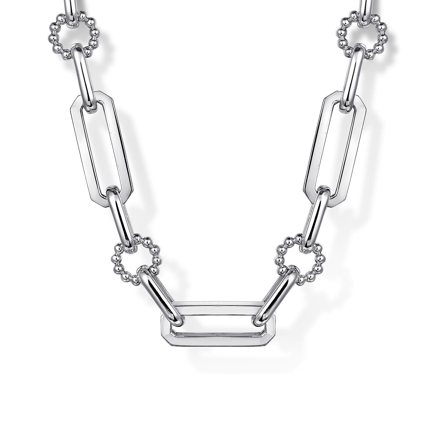 Paper Clip Chain Necklace with Bujukan Connectors