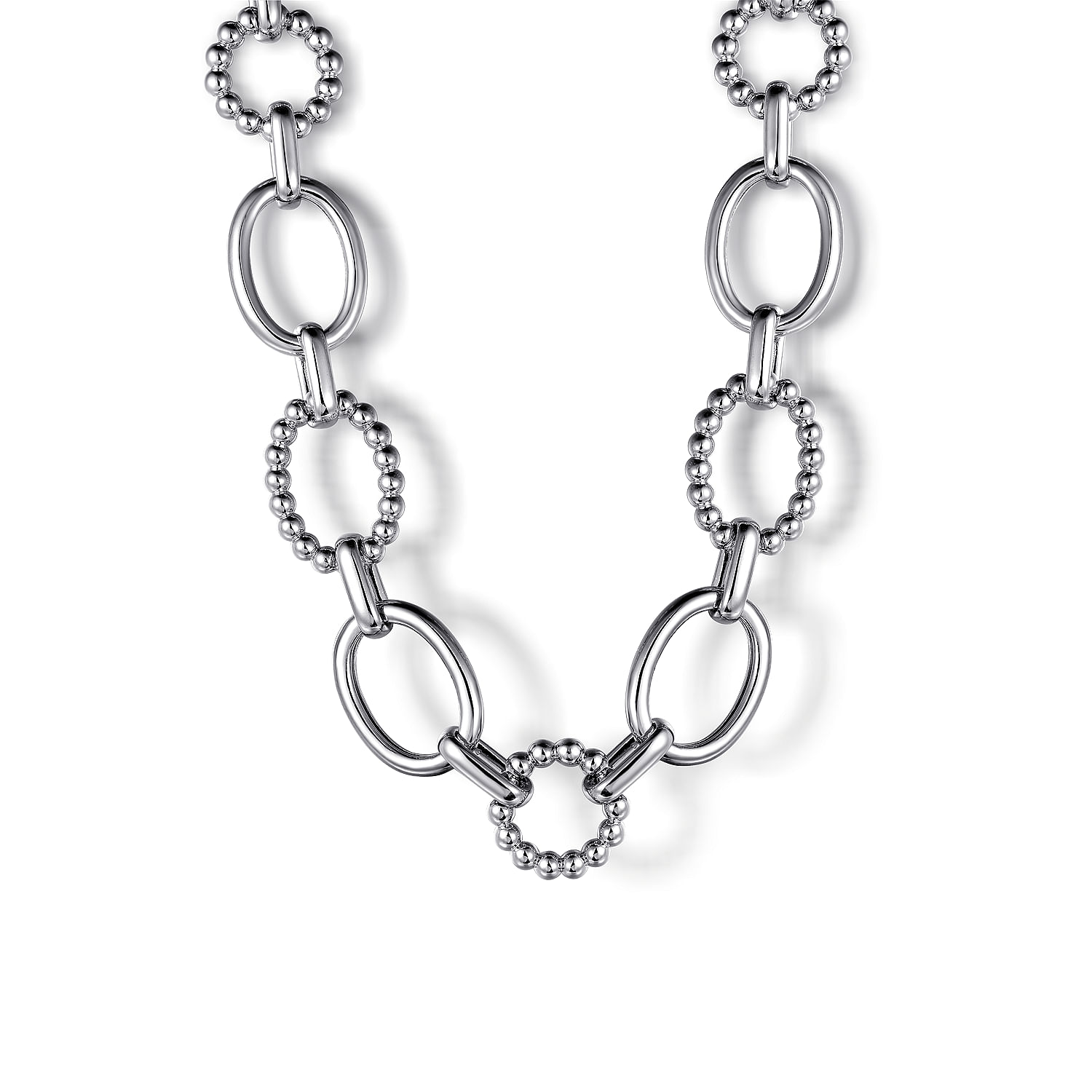 925 Sterling Silver Bujukan Station Link Chain Necklace