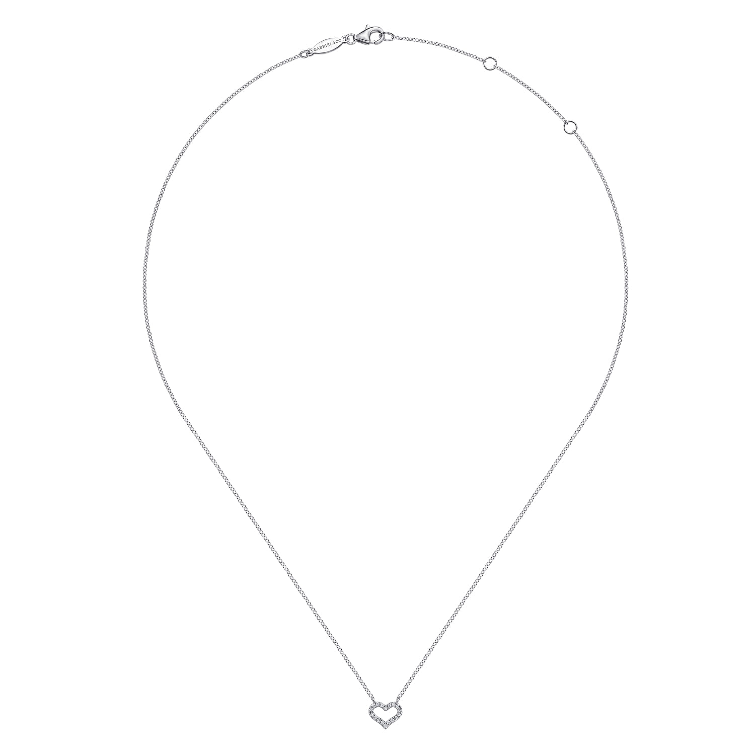 Diamond Pendant Necklace in 14K White Gold, photograph 2