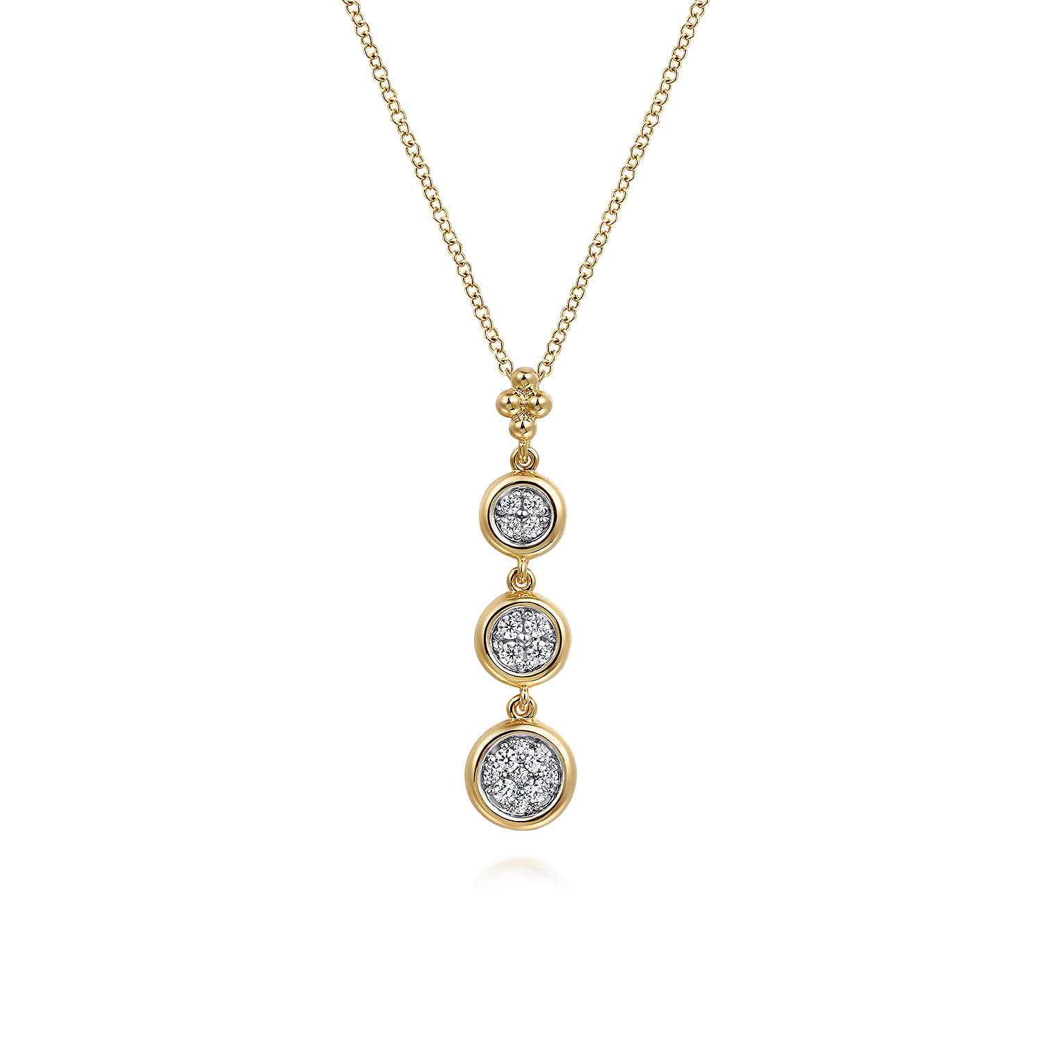Graduating Diamond Cluster Bujukan Pendant Necklace