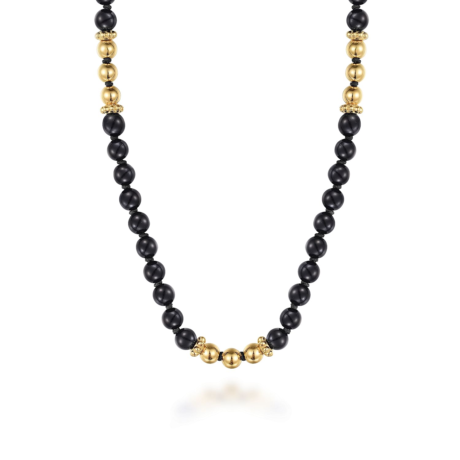 14K Yellow Gold Onyx Beads Necklace @ $1500. Shop Necklaces