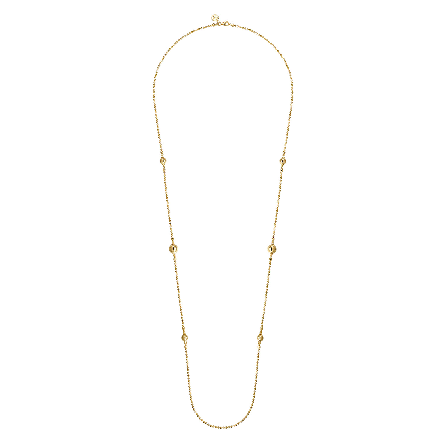 Bujukan Bead Station Necklace in 14K Yellow Gold, photograph 2
