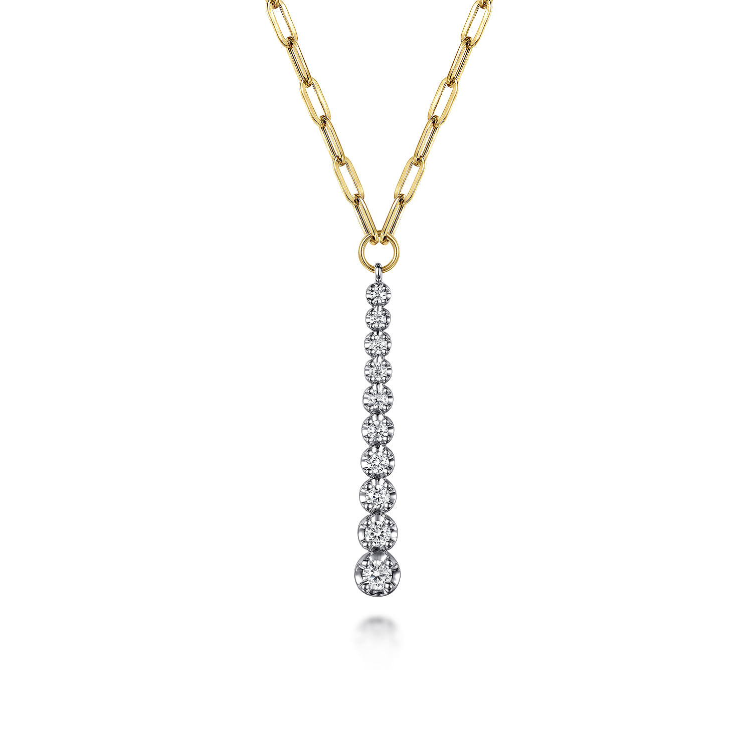 Diamond Vertical Bar Link Necklace