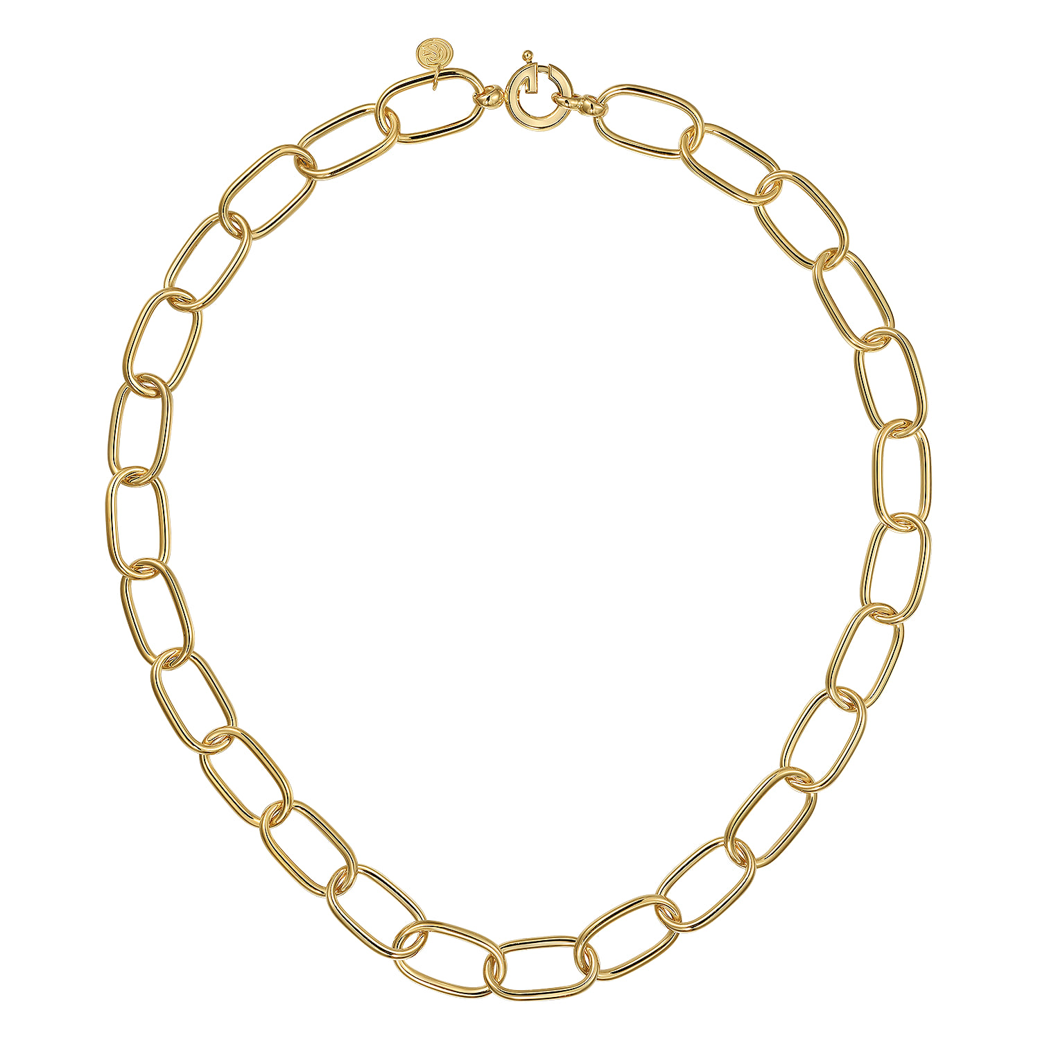 Large Link Chain Necklace in 14K Yellow Gold, photograph 2