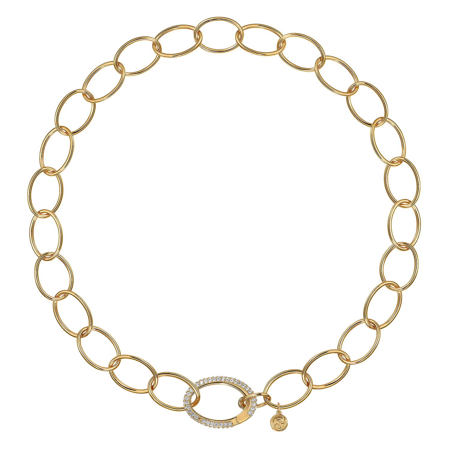 Chain Necklace with Diamond Pendant in 14K Yellow Gold, photograph 2