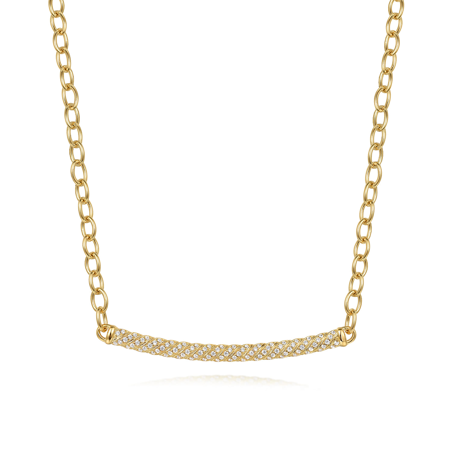 Rope Diamond Bar Necklace