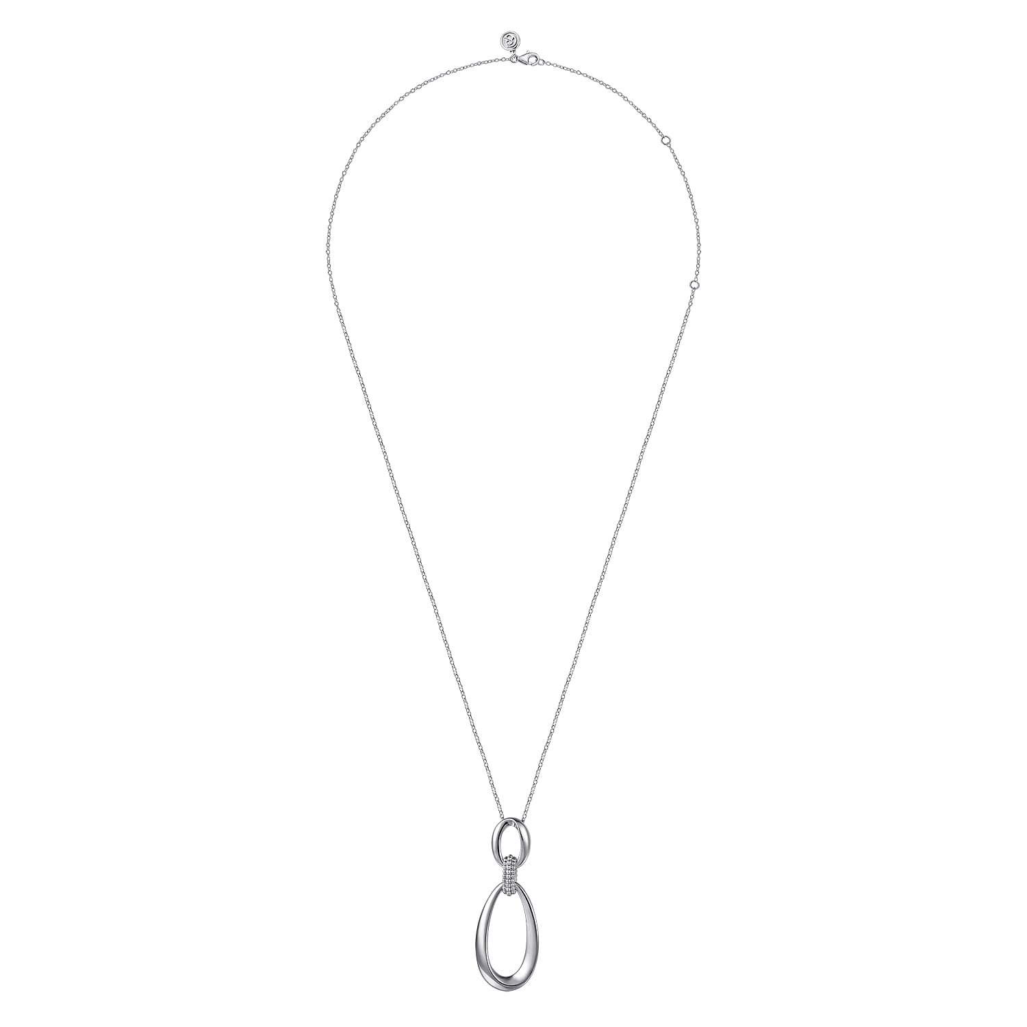 Pendant Necklace Drop 24inch Bujukan in Sterling Silver, photograph 2
