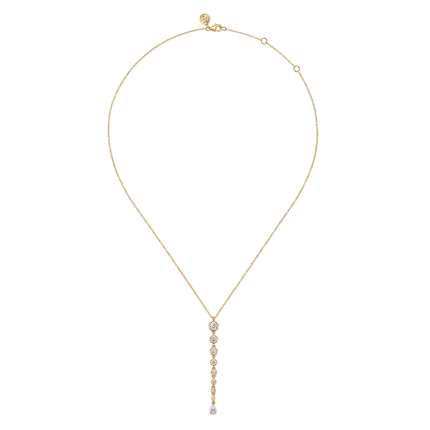 Diamond Bar Necklace in 18K Yellow Gold, photograph 2