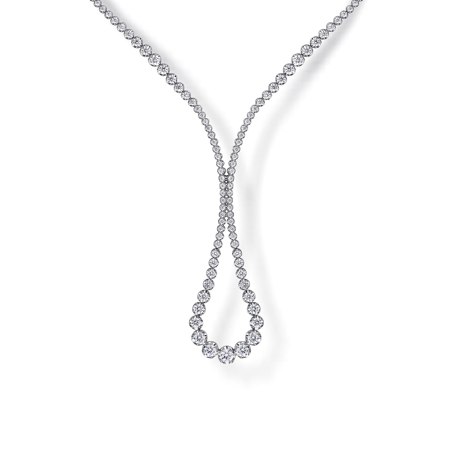 Diamond Tennis Necklace in 18K White Gold